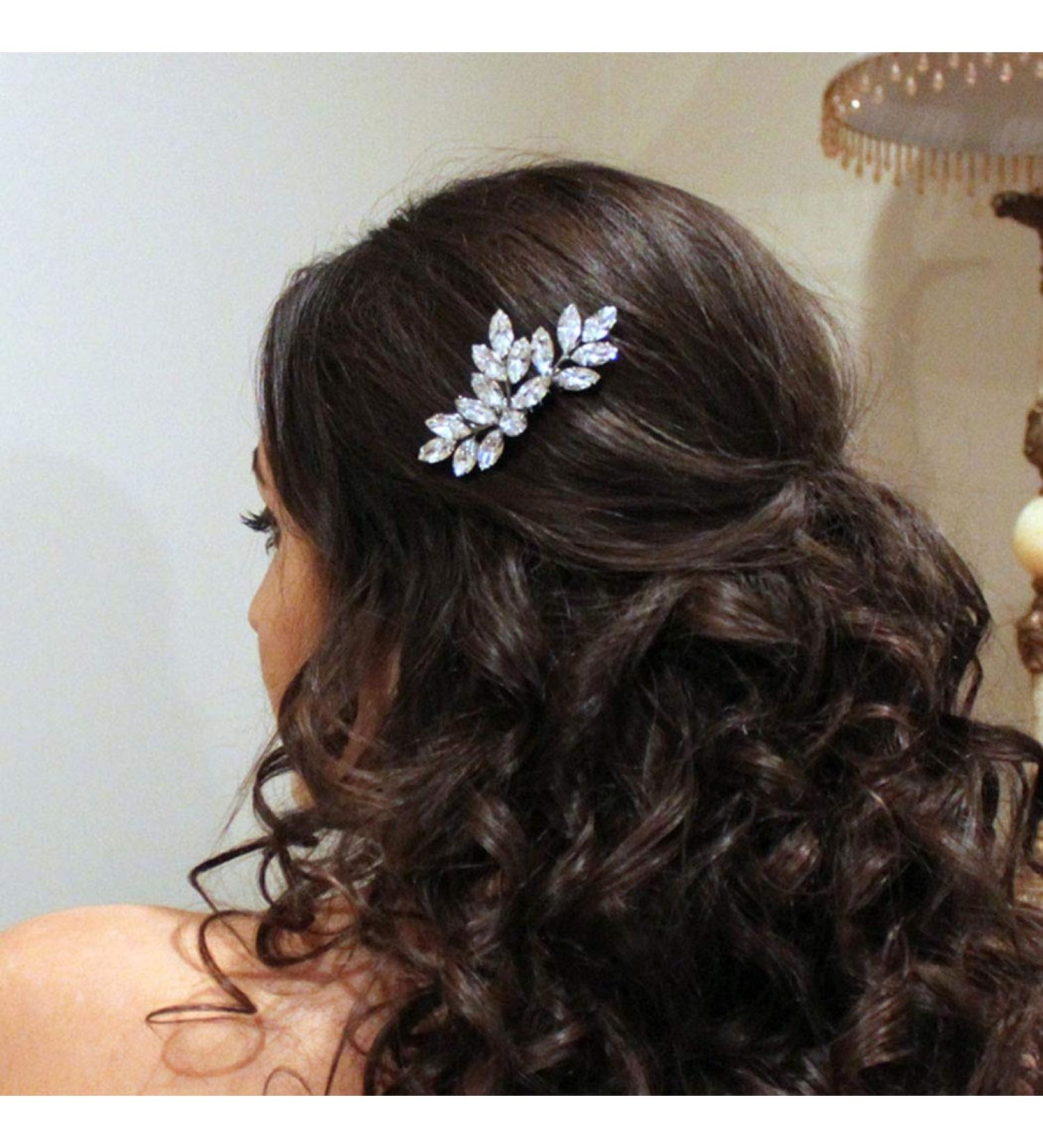 Jakawin Rhinestone Bride Wedding Hair Comb | Silver Crystal Bridal Hair Accessories HC047S - Buy Online on GoSupps.com