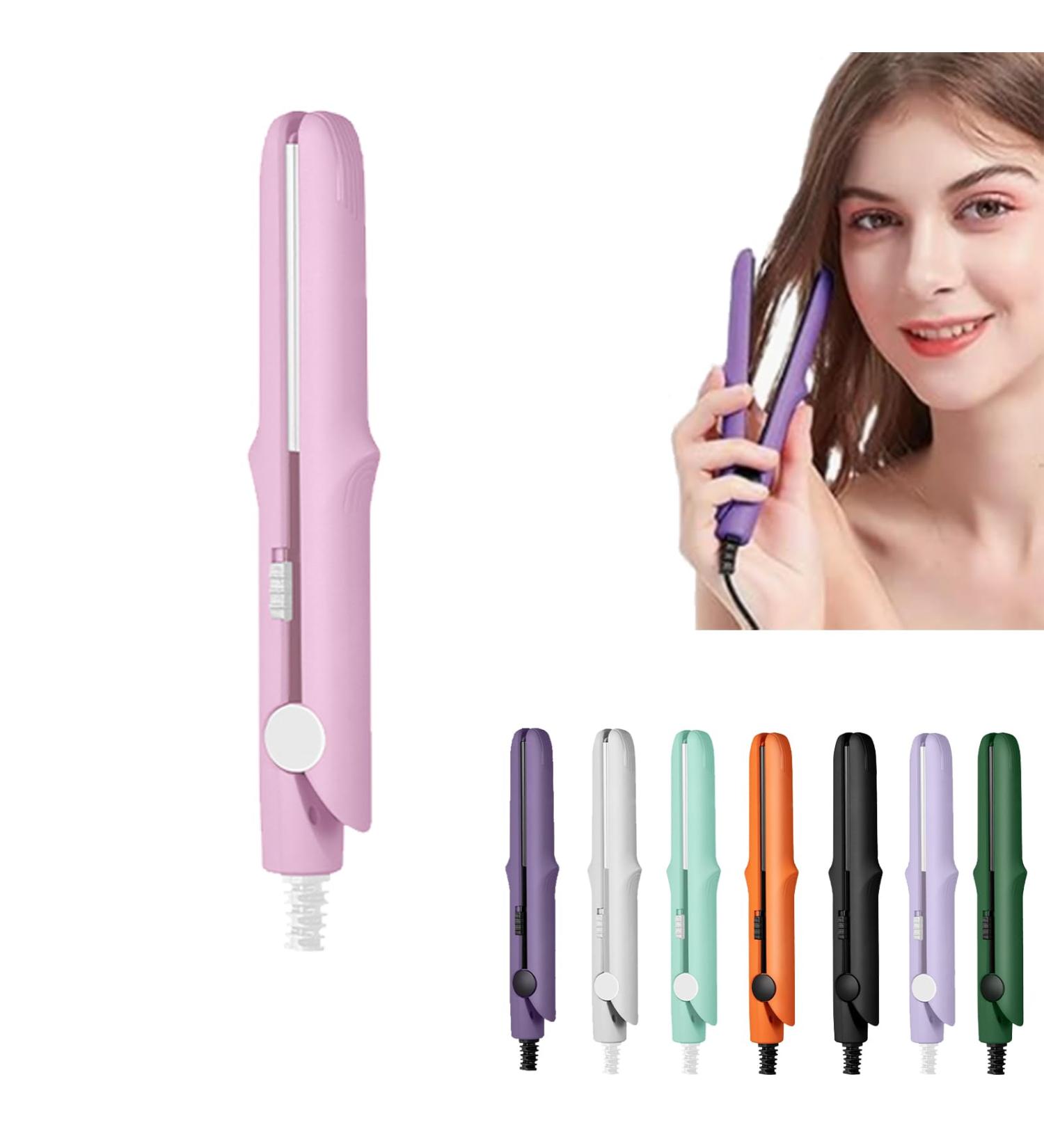 Gadgetcab Curling Iron Gadgetcab Mini Curling Iron 2-in-1 Mini Curling Wand &Flat Iron Hair Straightener Mini Dual-Purpose Curling Iron (Pink) - Buy Online on GoSupps.com