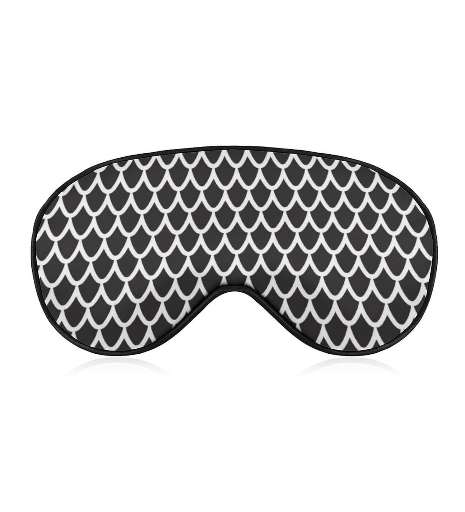 White & Black Dragon Scales Sleep Mask for Women - Adjustable Eye Shades with Elastic Strap - Buy Online on GoSupps.com