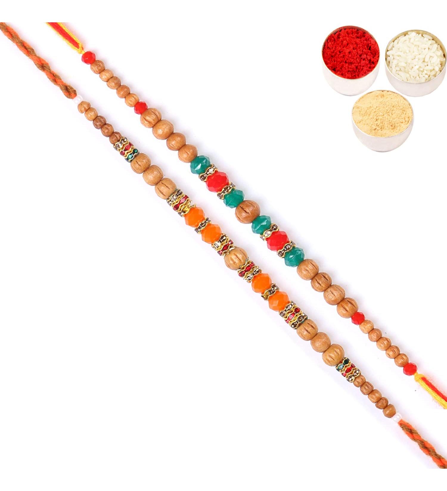 Ghasitaram Gifts Rakhi for Brother Rakhis Online - Set of 2 6490 6493 Fancy Rakhis - Buy Online on GoSupps.com