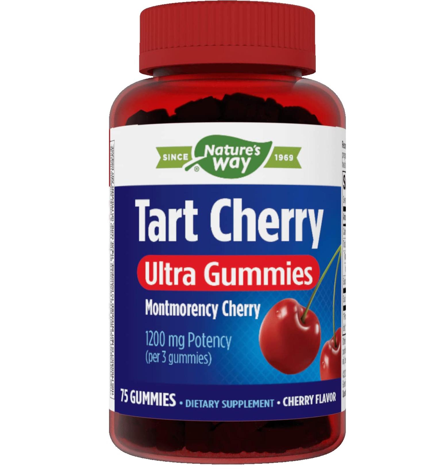 Nature's Way Tart Cherry Ultra Gummies - 75 Count Enzymatic Therapy Supplement - Buy Online on GoSupps.com