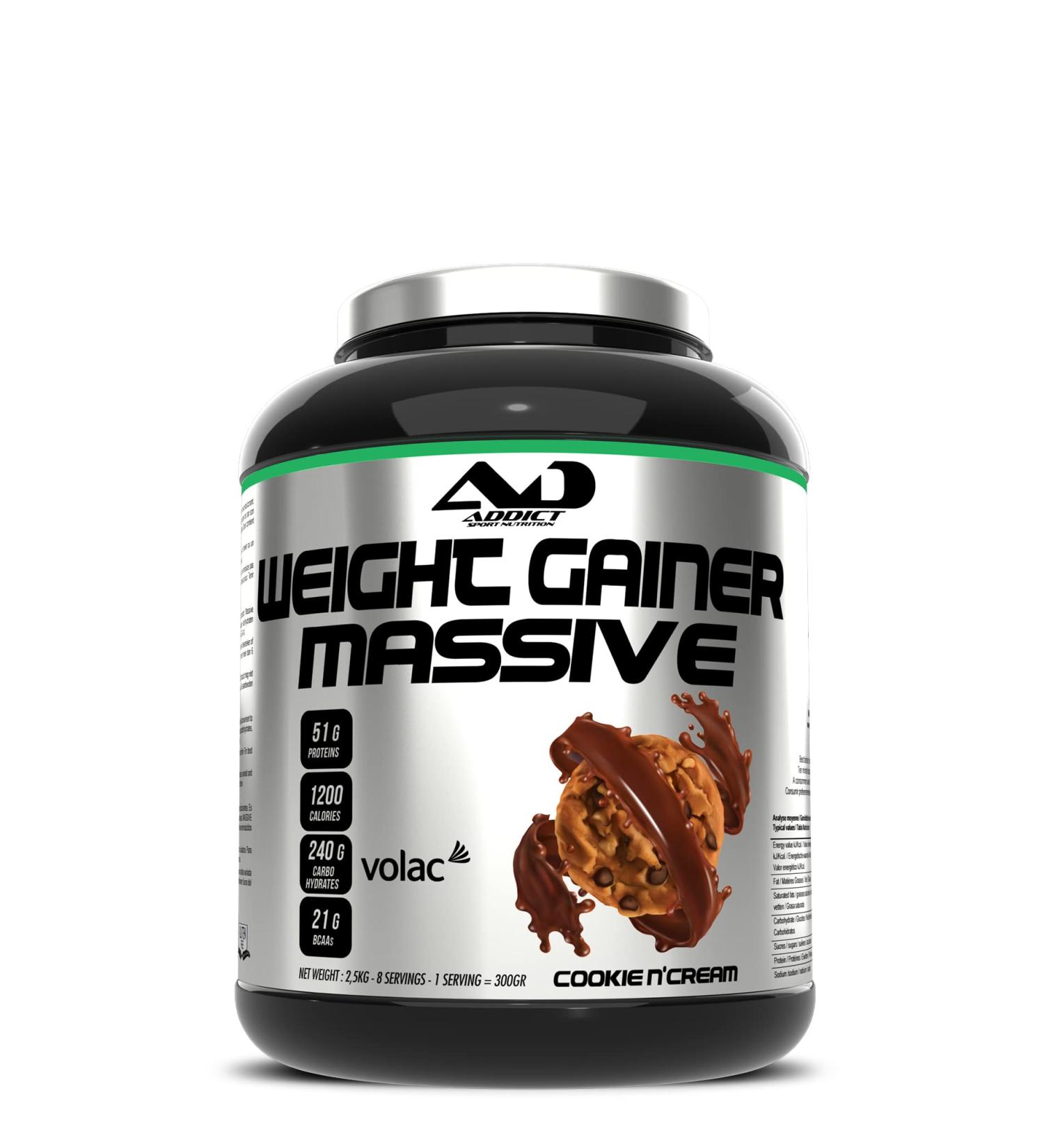  ADDICT SPORT NUTRITION AD Muscle mass protein - Bodybuilding multivitamins - Weight gain - Whey protein - Massive weight gainer - 2.5 kilos - - Buy Online on GoSupps.com