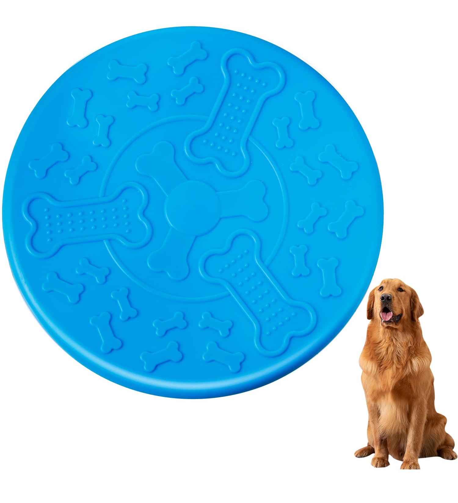 Buy Bite-Proof Dog Frisbee | 18 cm Natural Rubber Flying Disc | Ideal for Training Throwing & Water Play - Buy Online on GoSupps.com