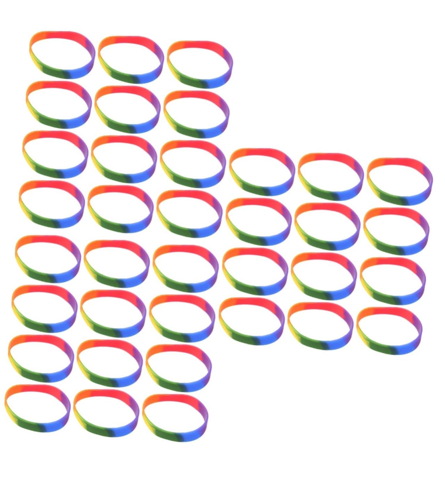 MAGICLULU 24 Pcs Rainbow Bracelet Women's Bracelets Bracelet for Women Friendship Jewelry Rainbow Rubber Wristbands Expandable Bangle Bracelet Pride Friendship Bracelet Lgbt Bracelet Miss Colorfulx3pcs 6.5X6.5X1CMx3pcs - Buy Online on GoSupps.com