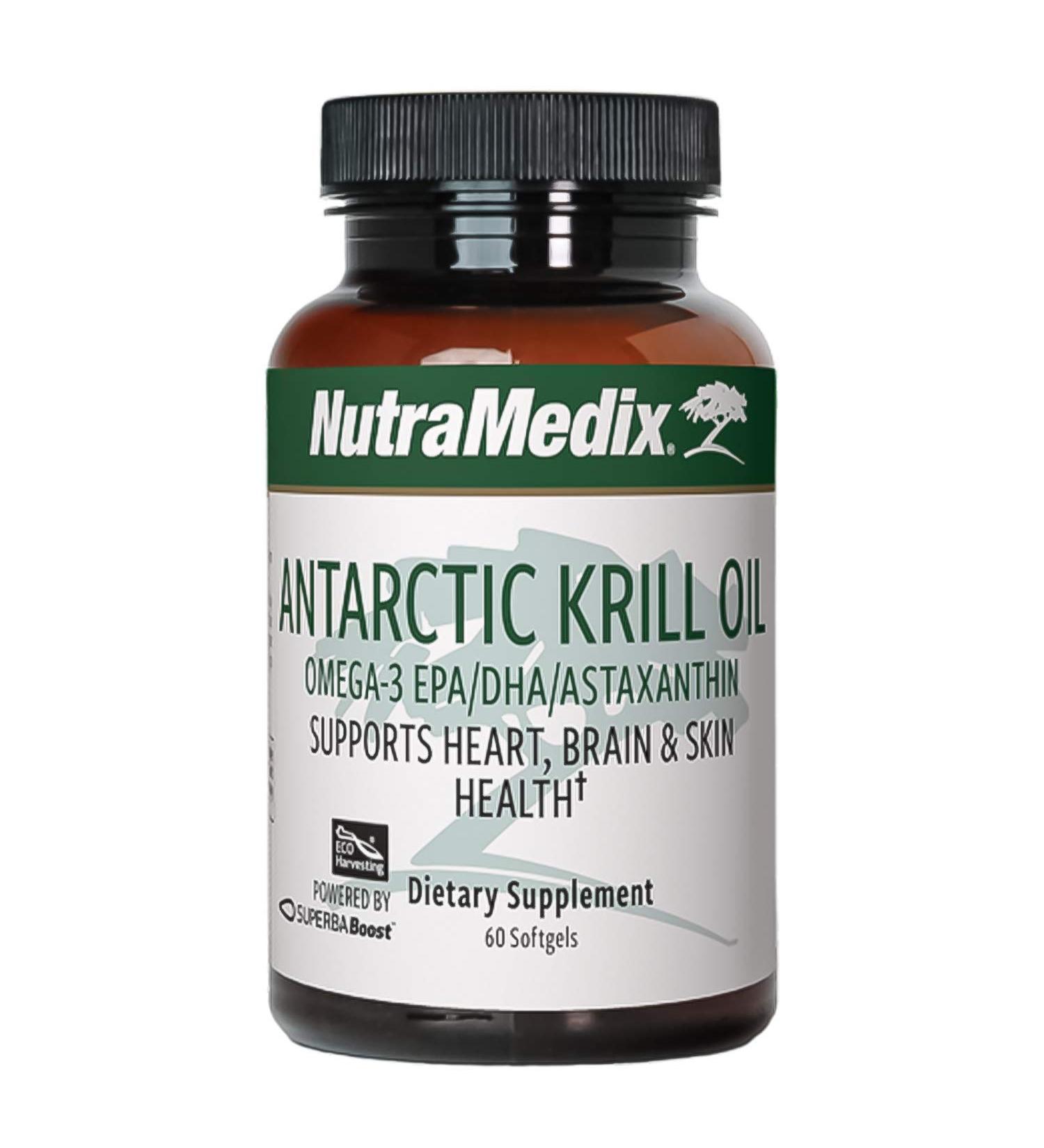 NutraMedix Antarctic Krill Oil 500mg - Fish Oil Supplement - Omega-3s (EPA & DHA) + Astaxanthin - Red Krill Supplement for Joint Immune Heart Liver & Brain Health Support (60 Softgels) - Buy Online on GoSupps.com