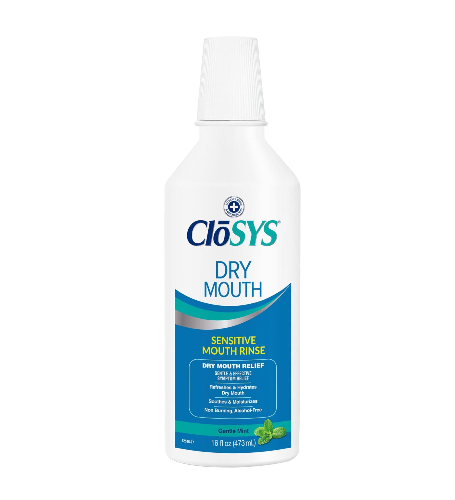 CloSYS Dry Mouth Mouthwash Rinse 16oz Alcohol-Free pH Balanced Dry Mouth Relief Mild Mint Flavor - Buy Online on GoSupps.com