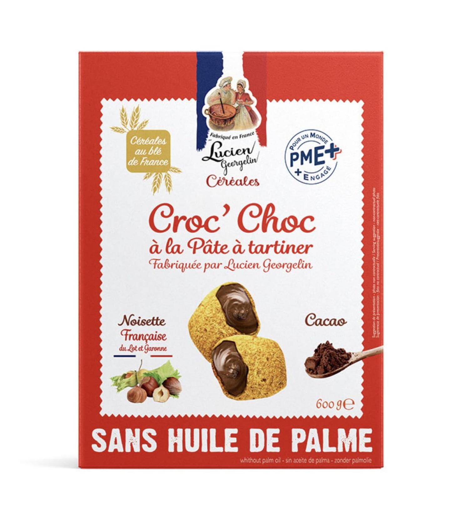 LUCIEN GEORGELIN Lucien Georgelin Croc Choc Cereal Crushed with Spread - Family Size - Box of 600 g