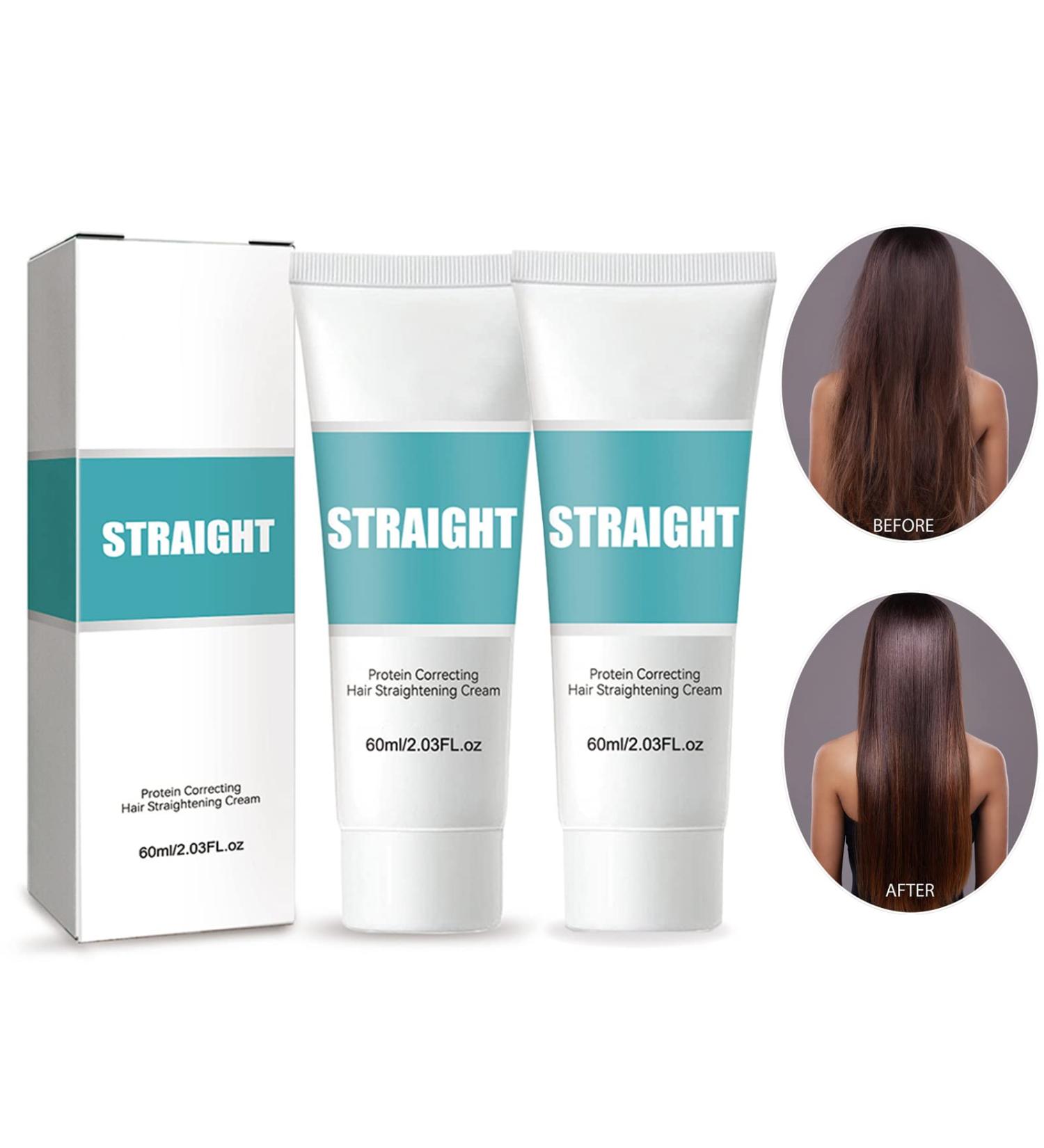 2PCS Silk Protein Hair Straightening Cream for Thick, Curly, and Unruly Hair | 2023 New Formula for Smooth, Glossy Results | AMind4U - Buy Online on GoSupps.com
