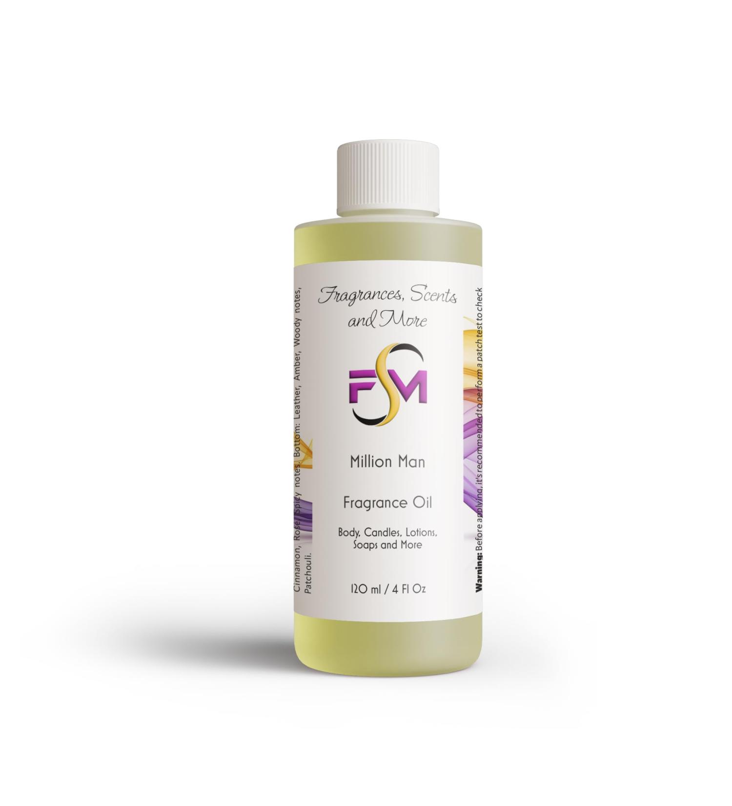 Fragrances Scents and More Million Man Fragrance Oil - 4 Fl Oz Plastic Bottle (120ml) - Buy Online on GoSupps.com