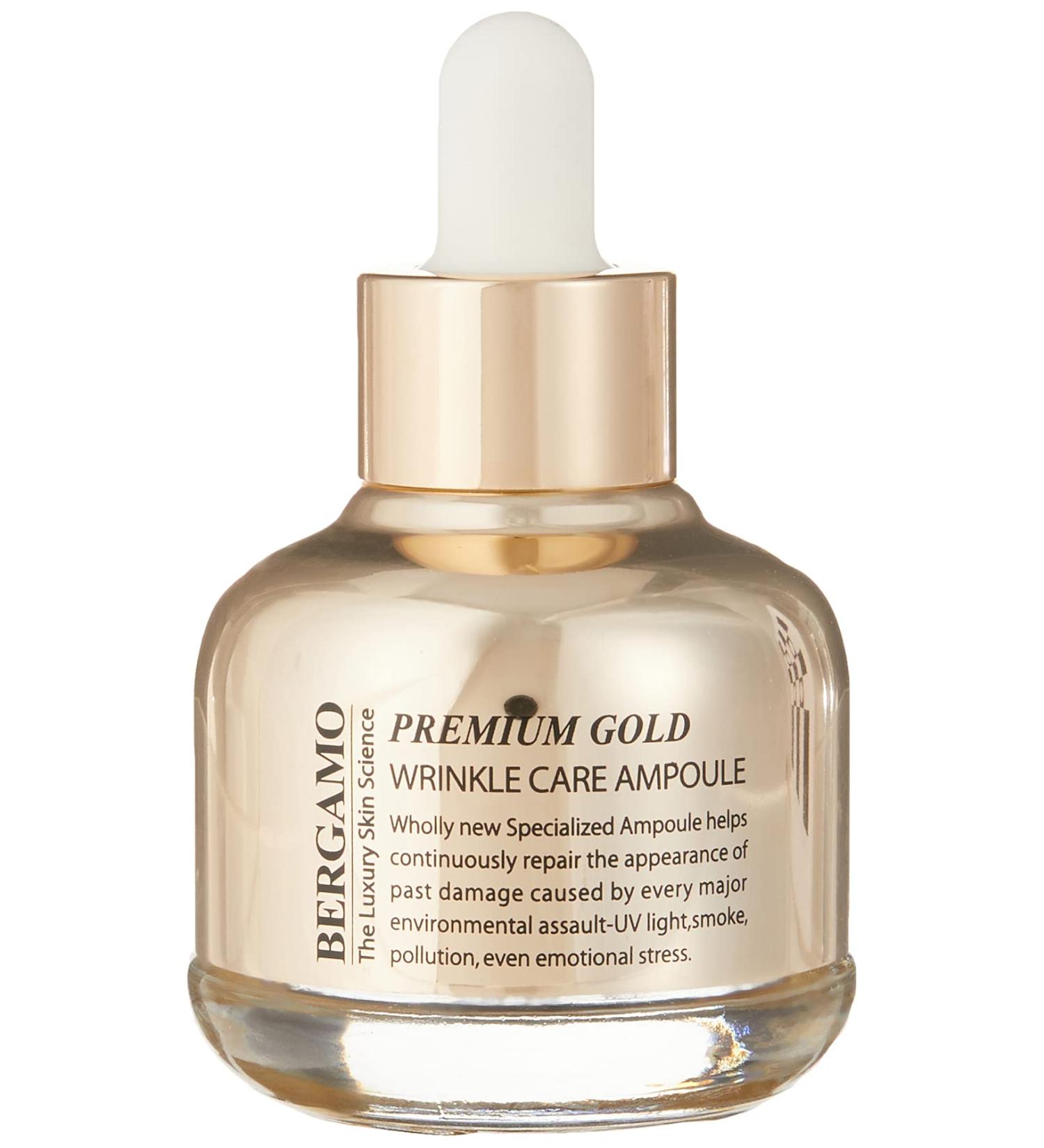 Bergamo Luxury Skin Science Premium Gold Wrinkle Care Ampoule 30ml | Anti-Aging Serum for Youthful Skin - Buy Internationally - Buy Online on GoSupps.com