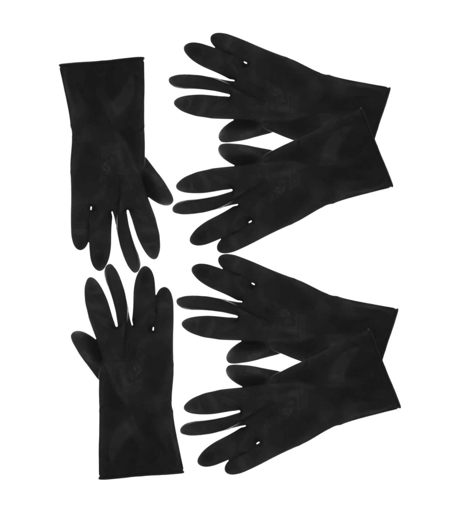 Vintorky Hair Shampoo Gloves - 3 Pairs Kitchen & Hair Dye Rubber Gloves | Reusable Black Gloves with Color Attachment - Buy Online on GoSupps.com