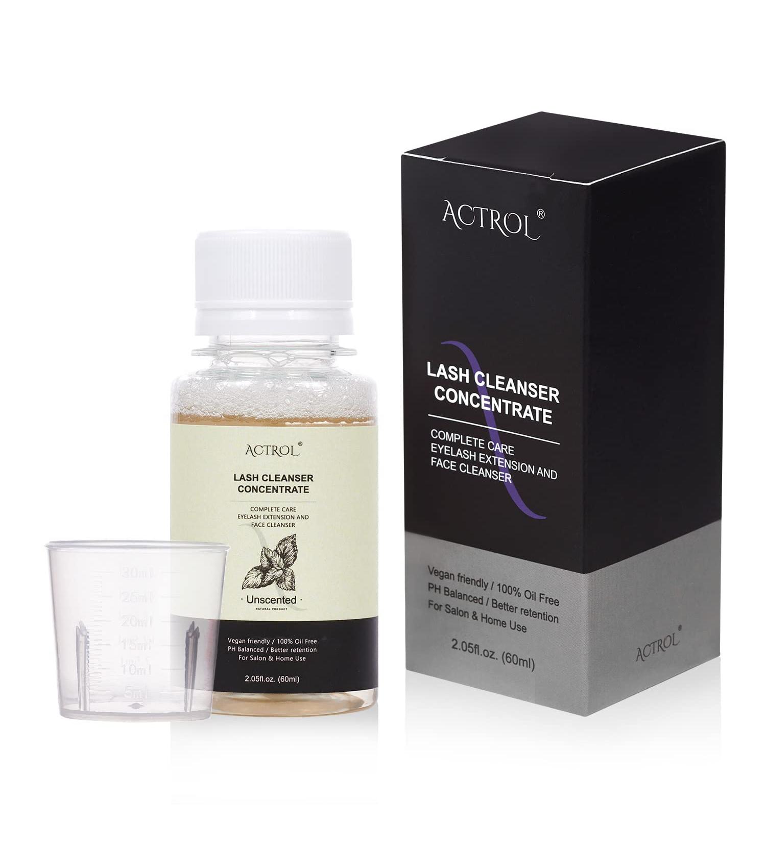 Eyelash Cleanser Concentrate Unscented 60ml Professional Lash Extensions Shampoo Natural Foaming Cleanser DIY Paraben & Sulfate Free Non-lrritating Wash for Extensions Lashes with Salon Home Care-Makes 60ml Bottles Eyelash Shampoo - Buy Online on GoSupps.com