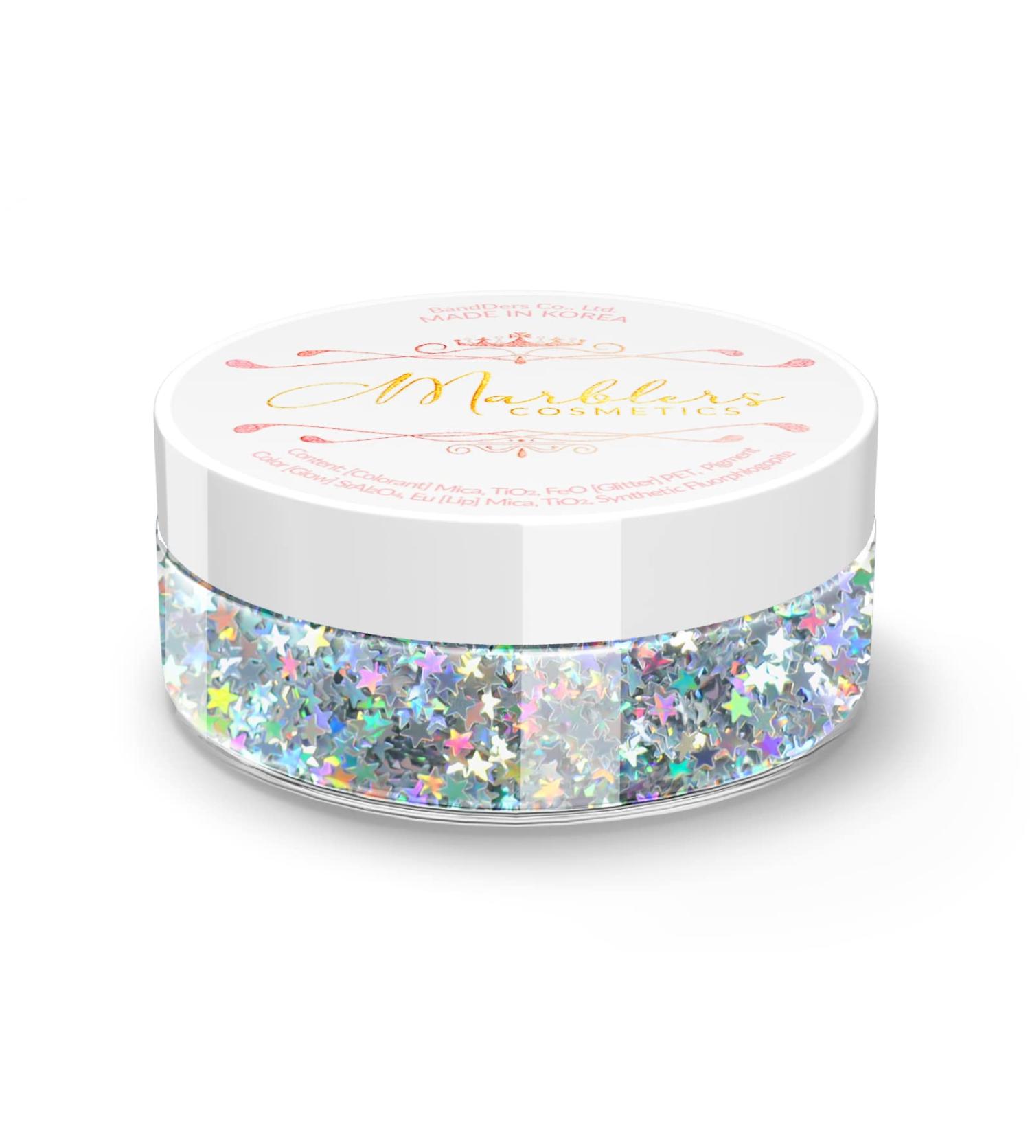 MARBLERS Chunky Star Glitter 0.11oz - Non-Toxic Vegan Flake for Festival Makeup & Nail Art - Buy Online on GoSupps.com