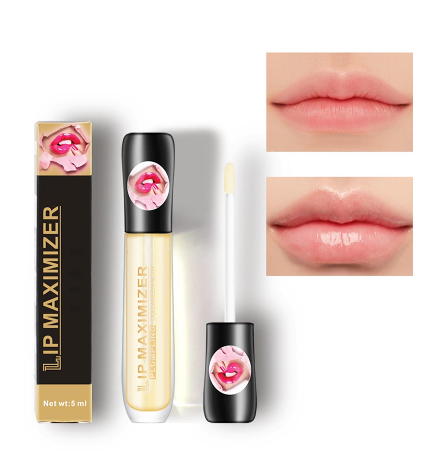 Lip Plumper Lip Gloss, Plumping Lip Maximizer Serum Plumper Lip Plumping Gloss, Lip Oil Long Lasting Hydrating Natural Lip Plumper for Women Girls Lip Care - Buy Online on GoSupps.com