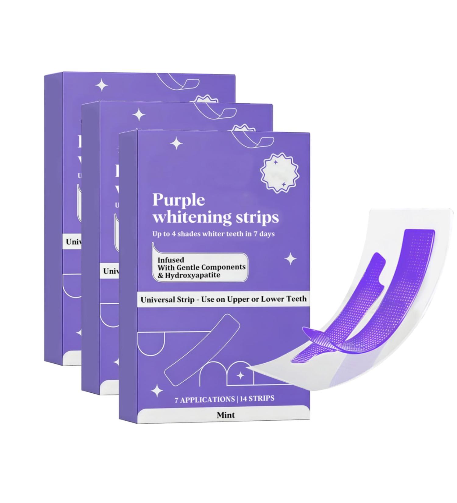 Bande Violette Blanchiment Dentaire Bande Blanchiment Dentaire Violet Teeth Whitening Strips Nano Hydroxyapatite Bandes Violette Kit Blanchiment Dentaire limine Taches Caf /Th /Vin (3) - Buy Online on GoSupps.com