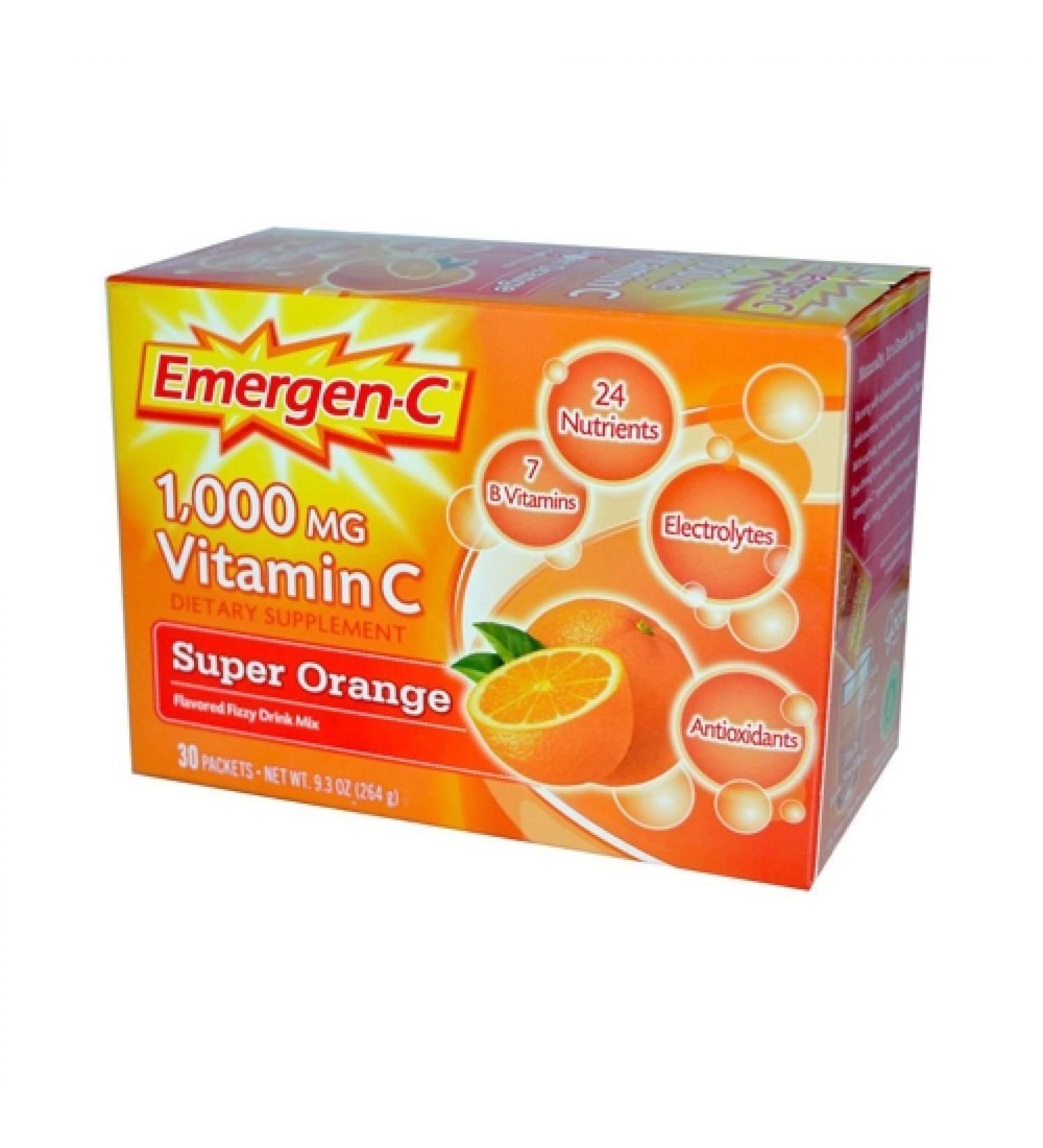 EmergenC Super Orange 30 Packets (Pack of 4)