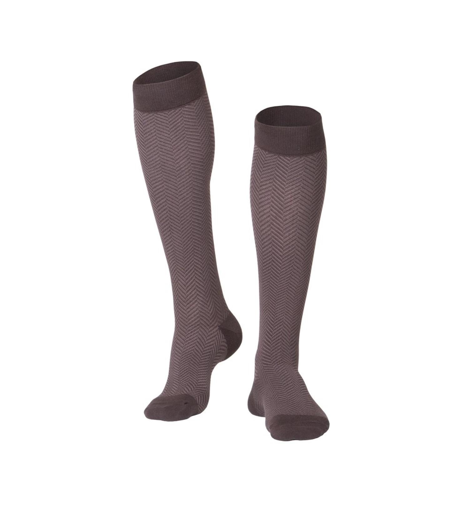 Men's X-Large Herringbone Cotton Socks 15-20 mmHg - Brown | Comfortable Compression Socks for All-Day Wear - Buy Online on GoSupps.com