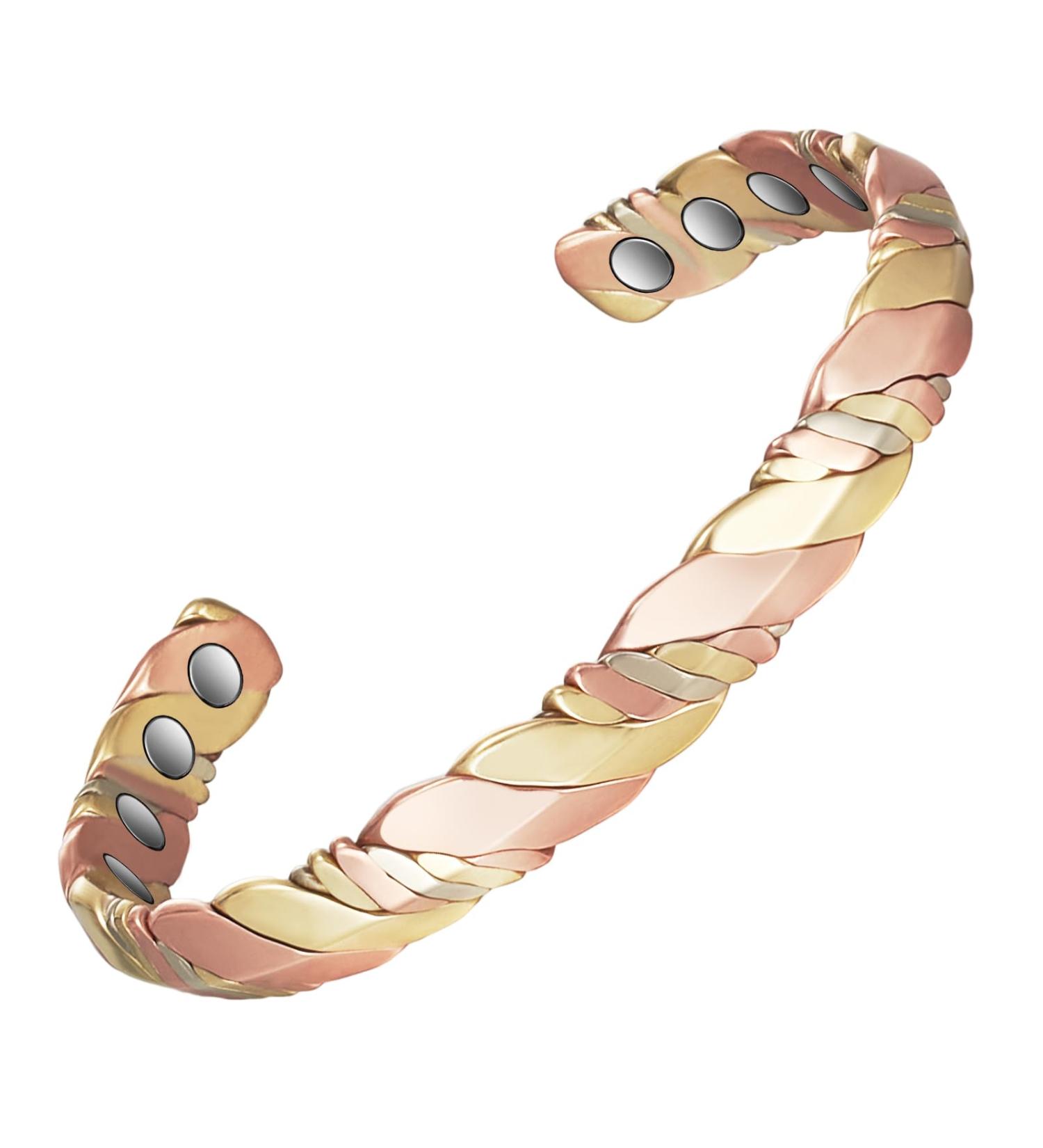 Trendy Copper Magnetic Bracelet for Men & Women | Adjustable Twisted Bangles - Perfect Gift for Parents - Buy Online on GoSupps.com