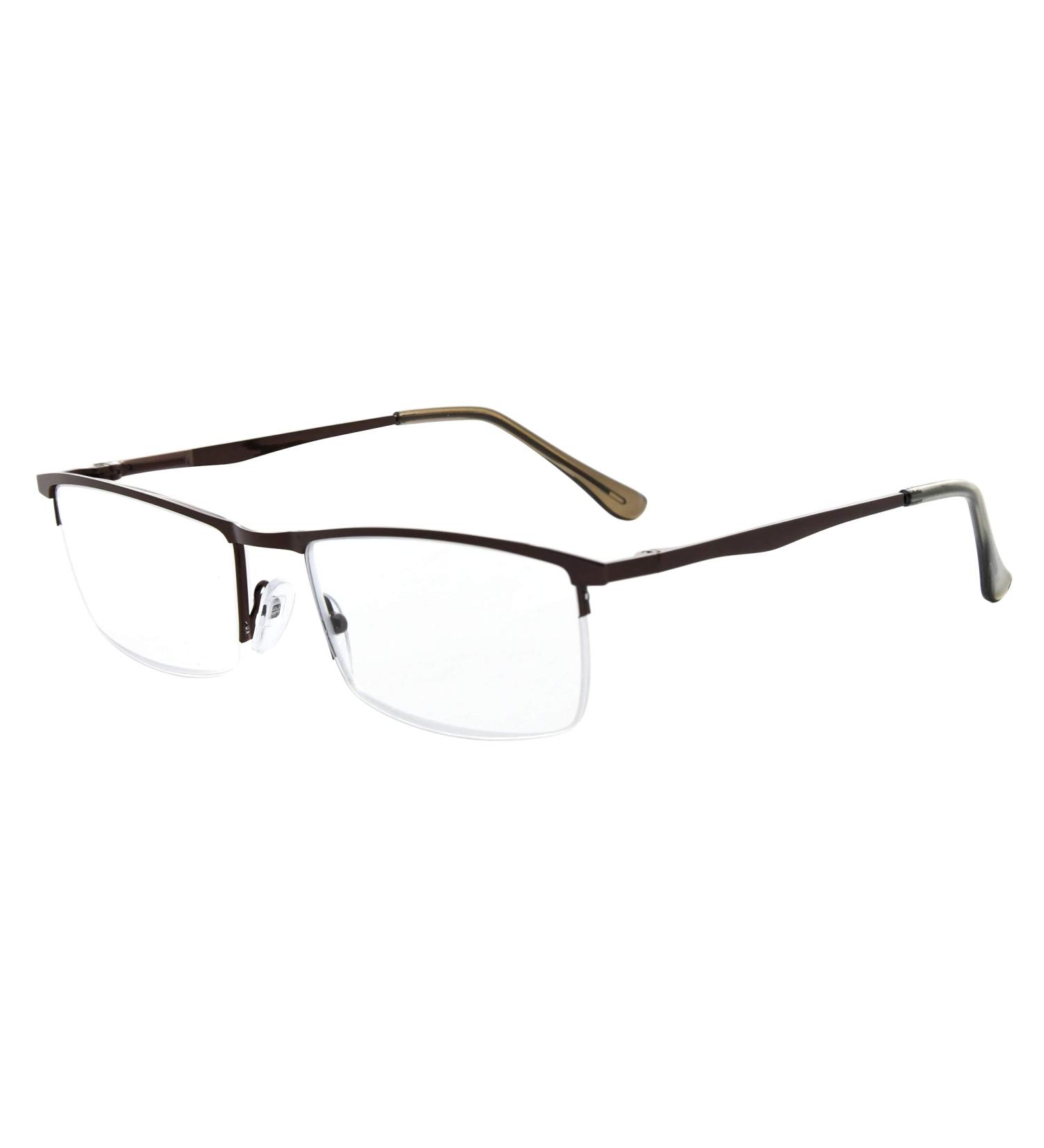 Eyekepper Quality Spring Hinges Half-Rim Reading Glasses - Brown +0.5 | International Shipping Available - Buy Online on GoSupps.com