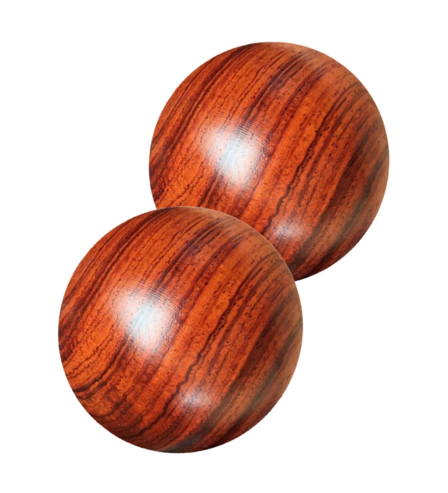 Foytoki Solid Wood Massage Balls - Stress Relief & Hand Massage Devices - 2 Pieces 5x5cm - Baoding Balls for Stress & Foot Fasciitis - Buy Online on GoSupps.com