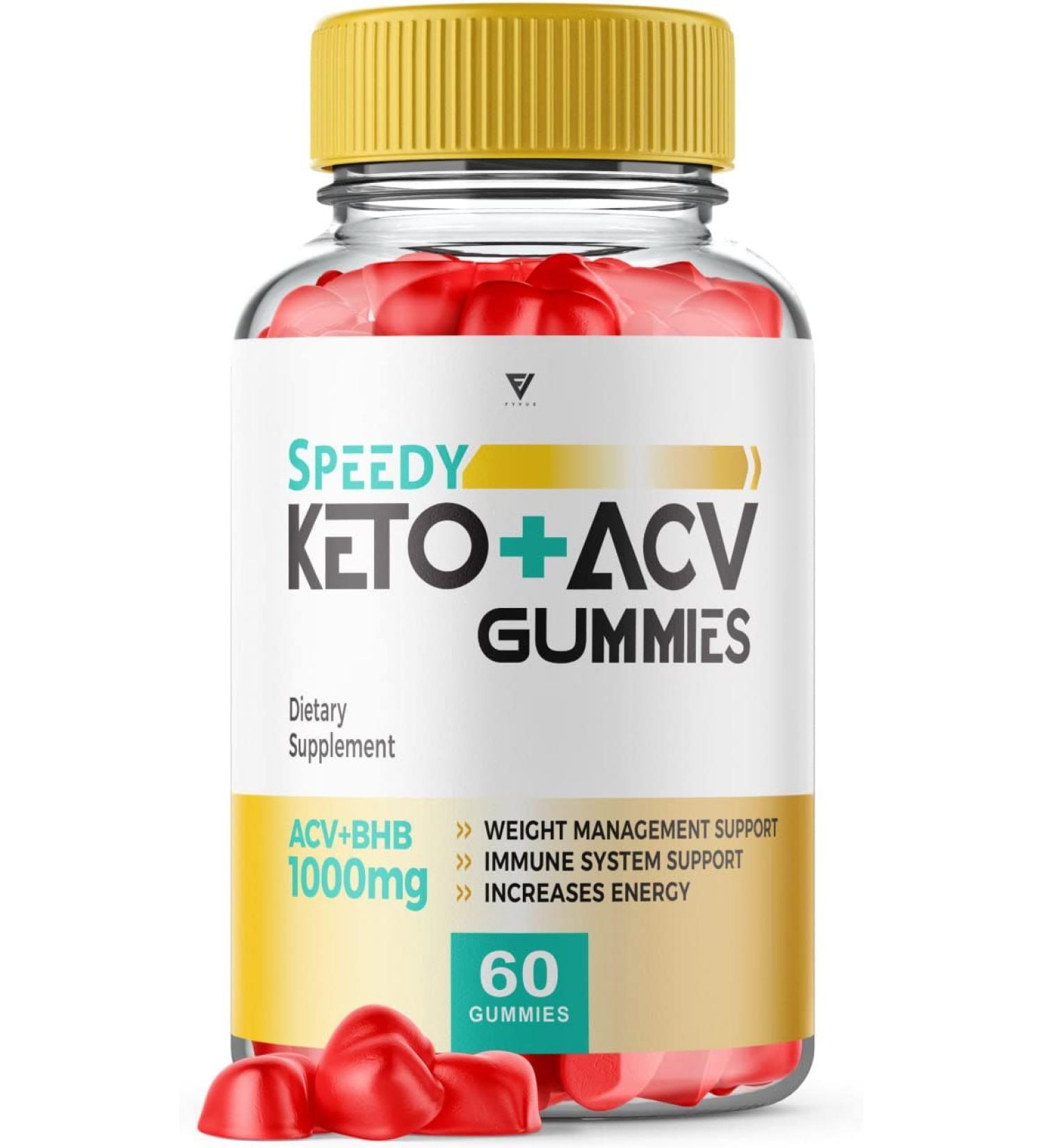 Speedy Keto Plus ACV Gummies for Rapid Weight Loss - 60 Gummies with Ketones, Apple Cider Vinegar, B12, and Folate - Buy Online on GoSupps.com