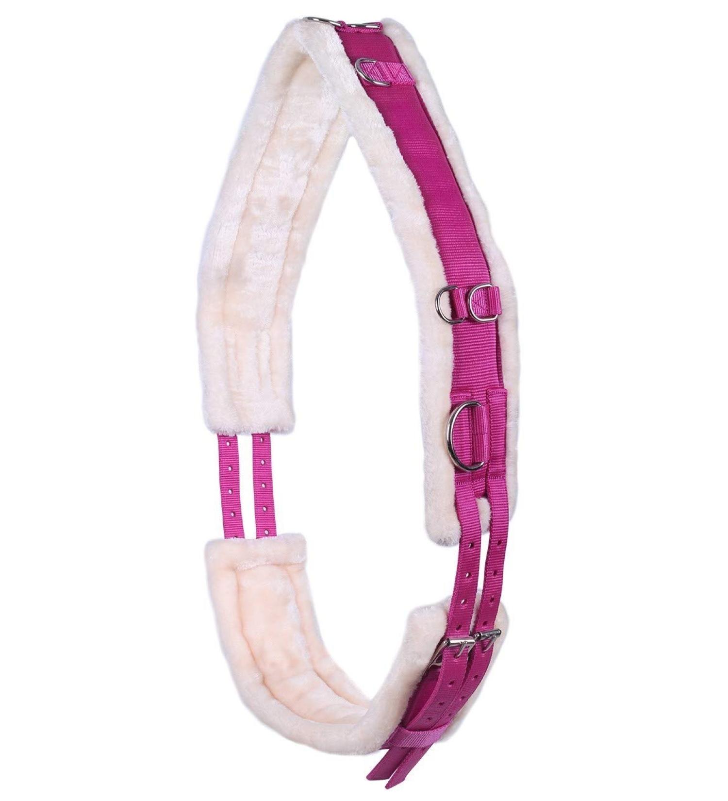 Buy QHP Lunging Girth Ontario - Adjustable Soft Faux Fur for Ponies - Fuchsia Color | International Shipping Available - Buy Online on GoSupps.com