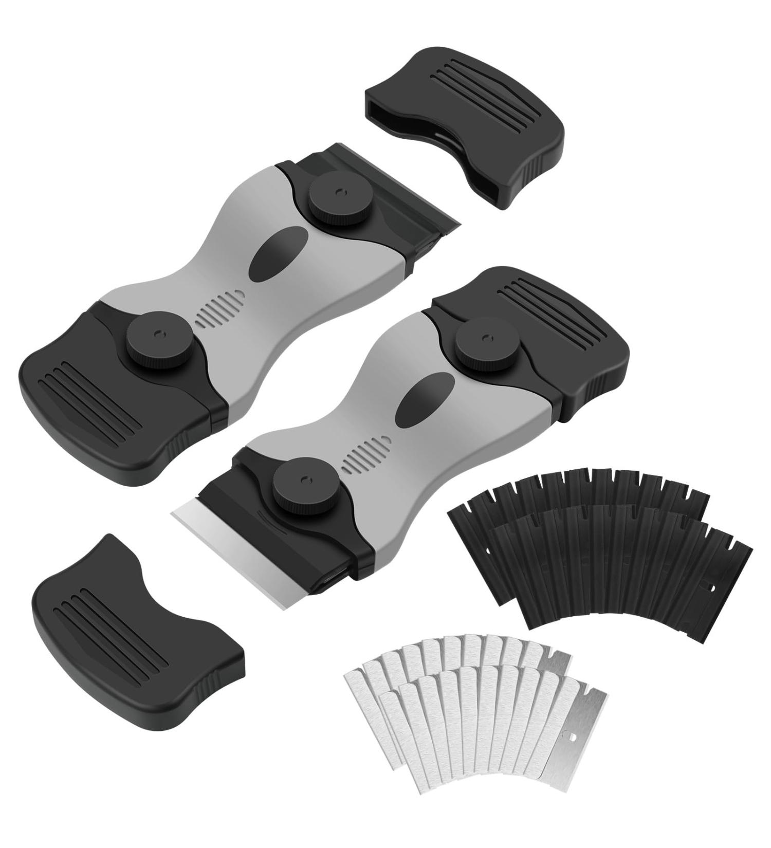 Flintronic 2-Piece Ceramic Hob Scraper Set Stainless Steel & Plastic Blades for Kitchen Scratching & Cleaning - Buy Online on GoSupps.com