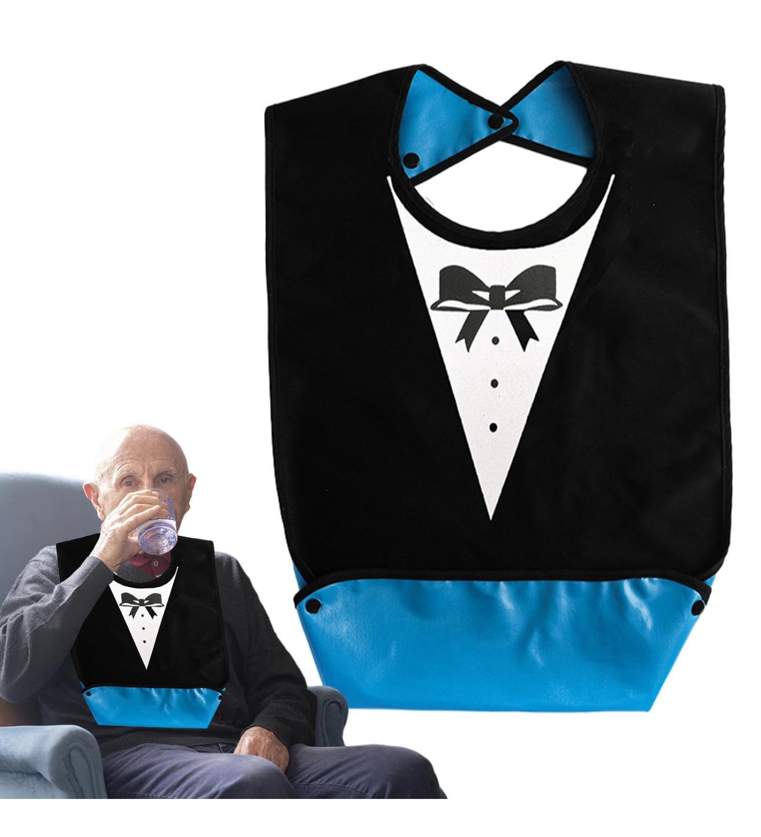 Clothing Protectors for Adults - Reusable Feeding Bib for Elderly with Crumb Catcher | Waterproof and Washable Adult Bibs for Adults Senior Citizens - Buy Online on GoSupps.com