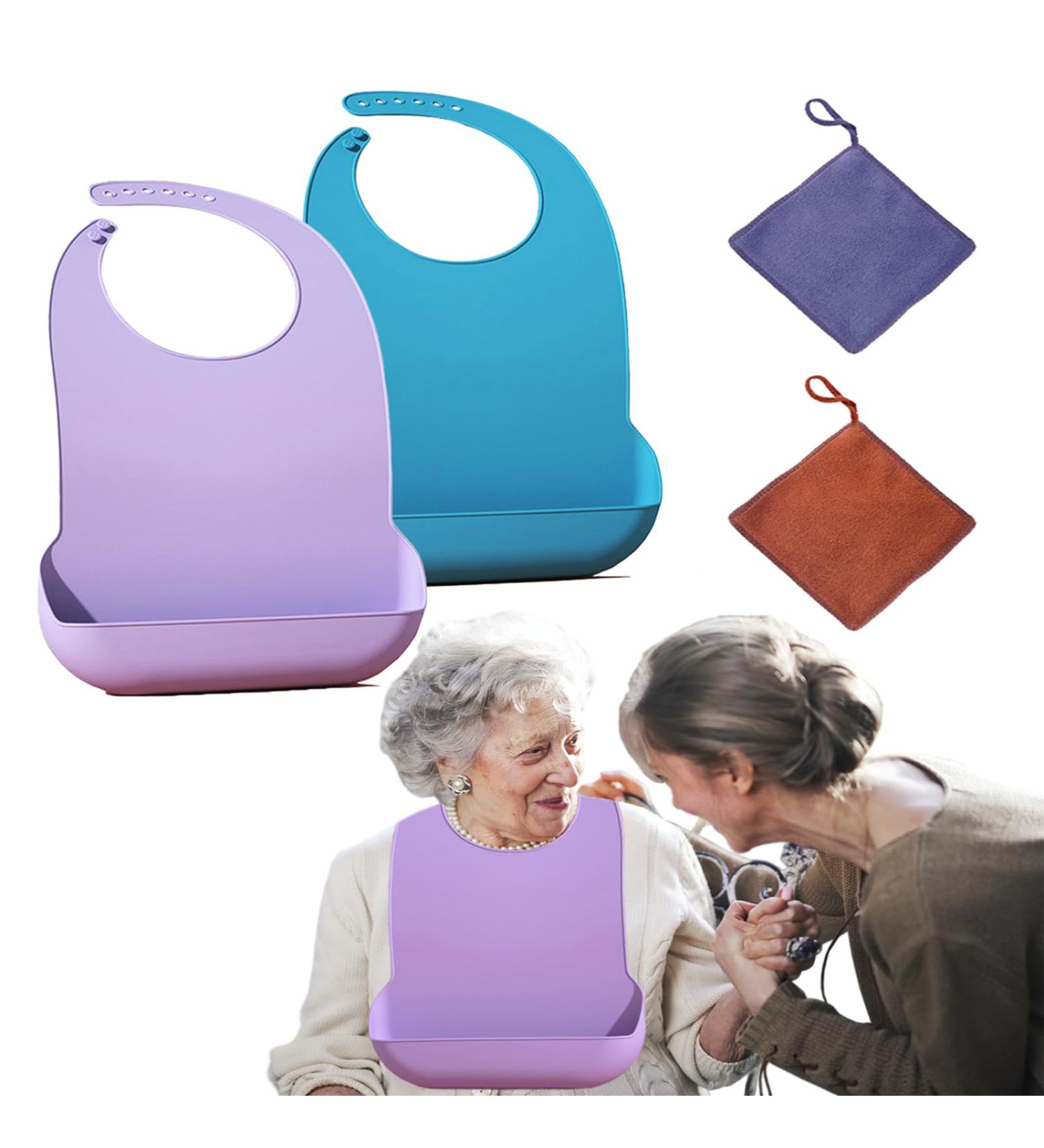 Luhevidia Adjustable Waterproof Bibs for Adults - 2 Piece Set for Seniors - Clothing Protection for Men & Women - Buy Online on GoSupps.com