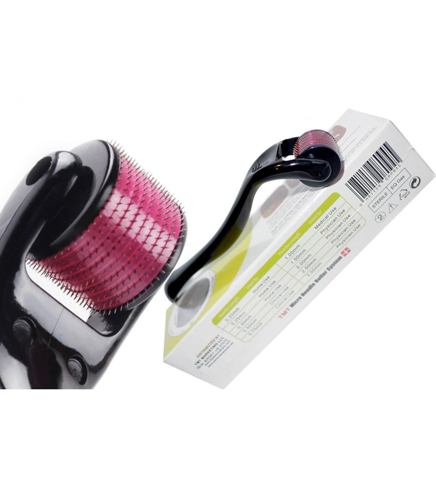 TMT Derma Roller 0.25mm Titanium Micro Needle Roller for Face - Black Handle, Storage Case included - Buy Online on GoSupps.com