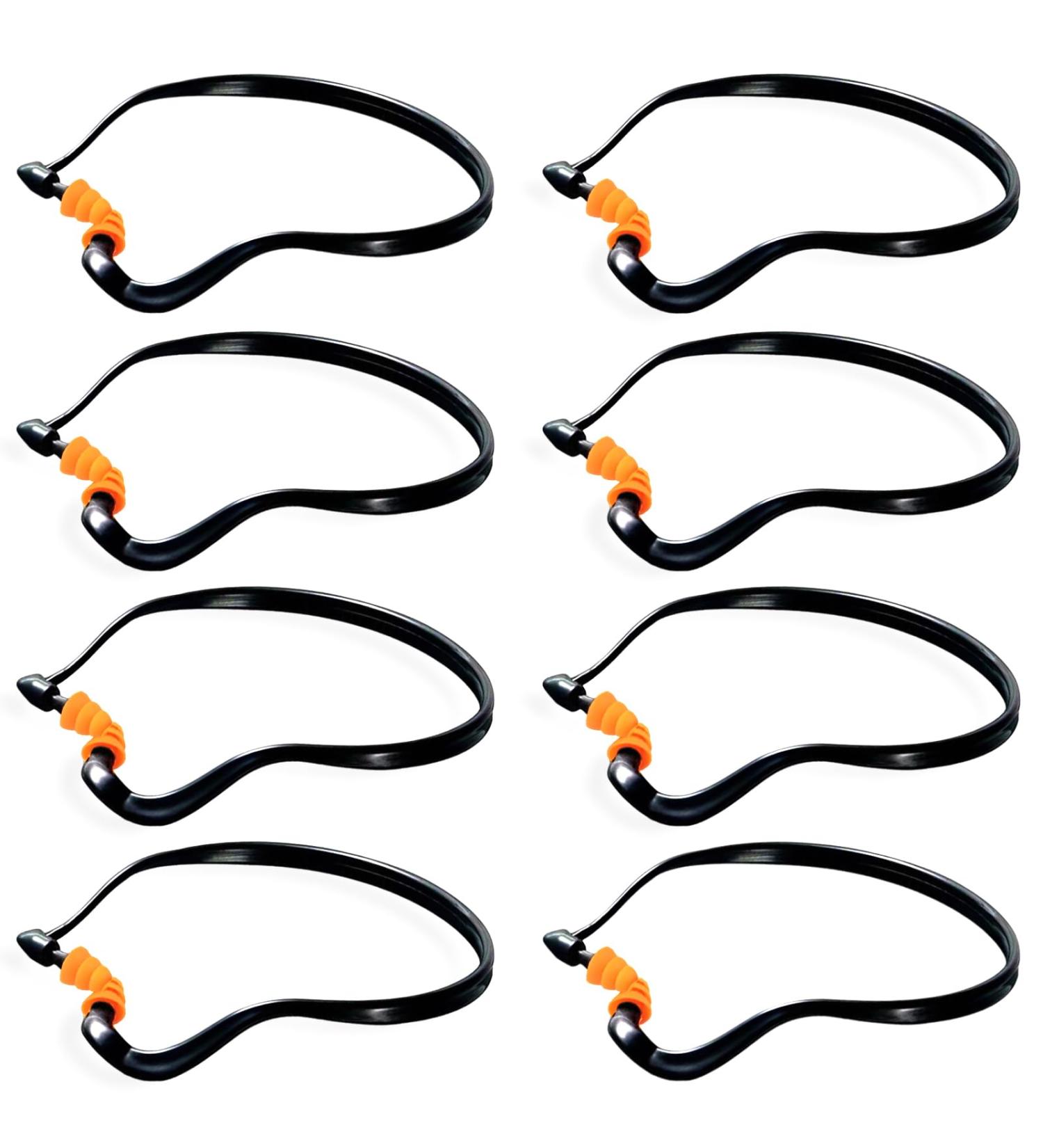 Shop 8 Pcs Banded Ear Plugs for Sleep & Noise Reduction | Lightweight Hearing Protection for Concerts Work Shooting & Construction - Black - Buy Online on GoSupps.com