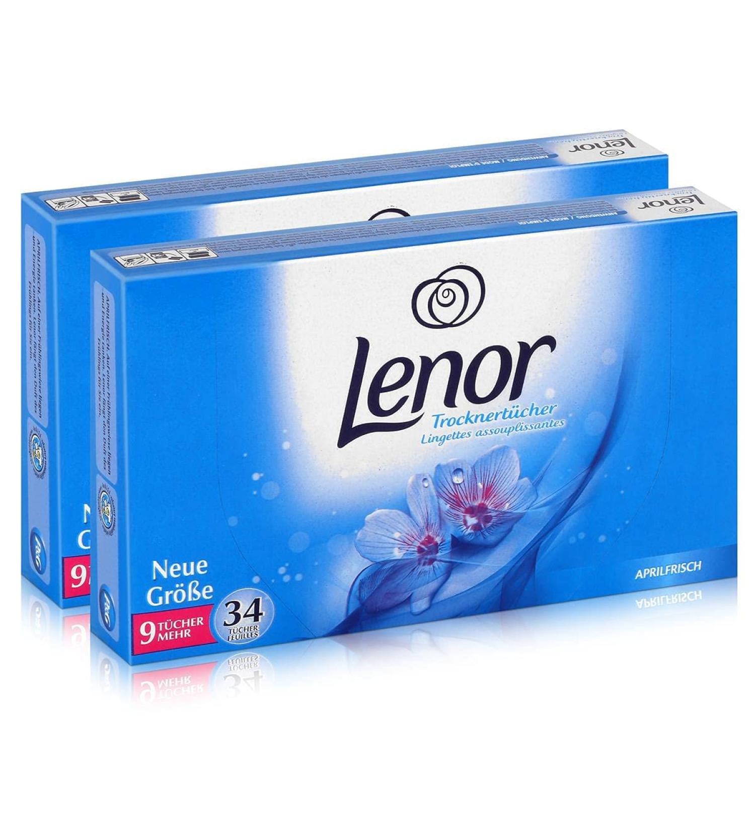 Lenor Dryer Sheets April Fresh - Laundry Care for Tumble Dryer (2 Packs 68 Sheets) | International Shipping - Buy Online on GoSupps.com