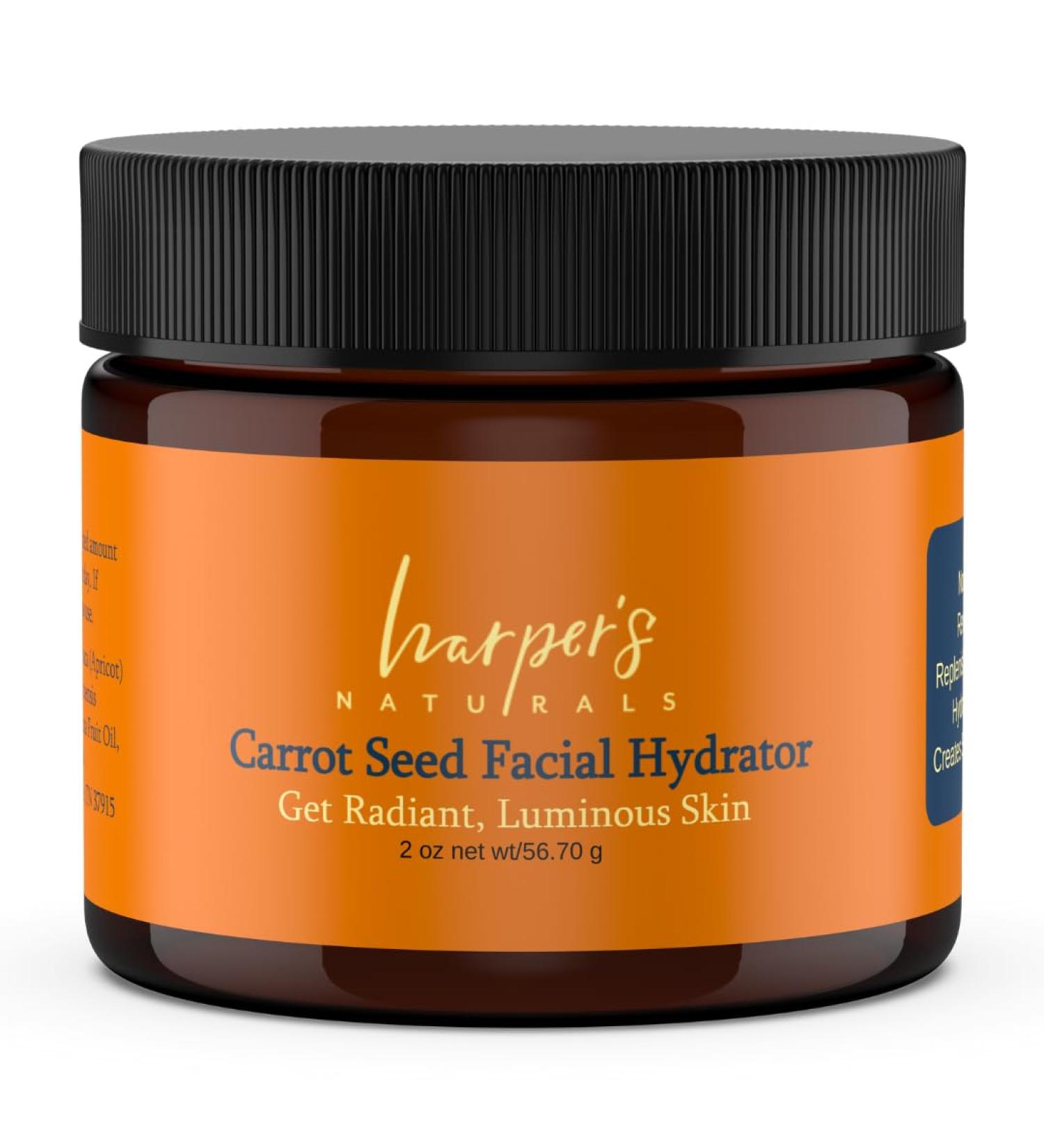 Harper's Naturals Carrotseed Facial Hydrator | All-Natural Face Moisturizer for All Skin Types | Smooths Fine Lines & Wrinkles | 2 oz - Buy Online on GoSupps.com
