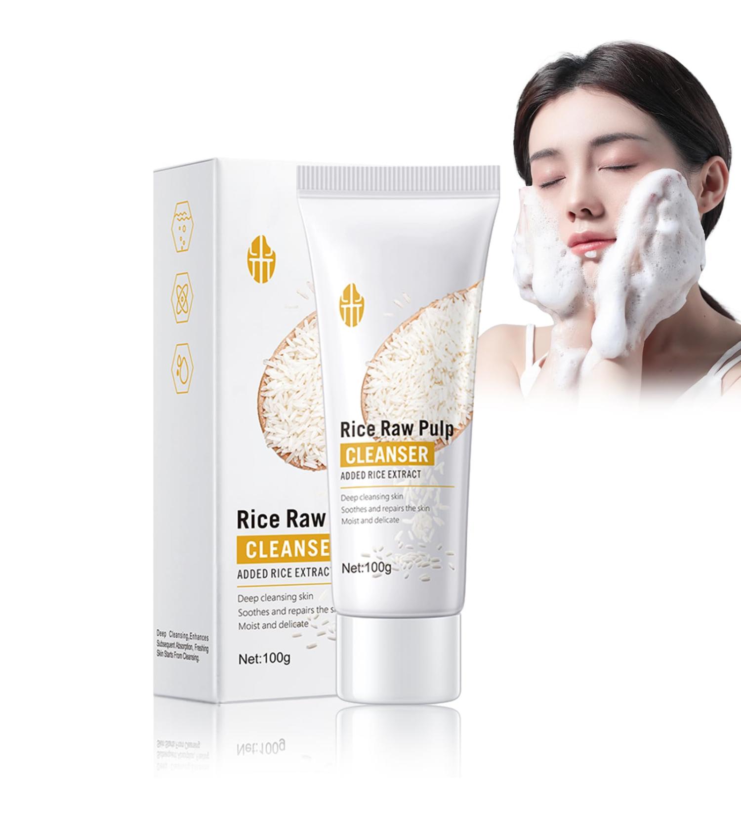 HOUSN Rice Pure Clay Mask for Foam Cleanser 100 ml Cleansing Foam Facial Cleansing Cleansing Foam Blackheads Deep Cleansing Pore Cleanser Rice Cleansing Foam Mild Cleansing for - Buy Online on GoSupps.com