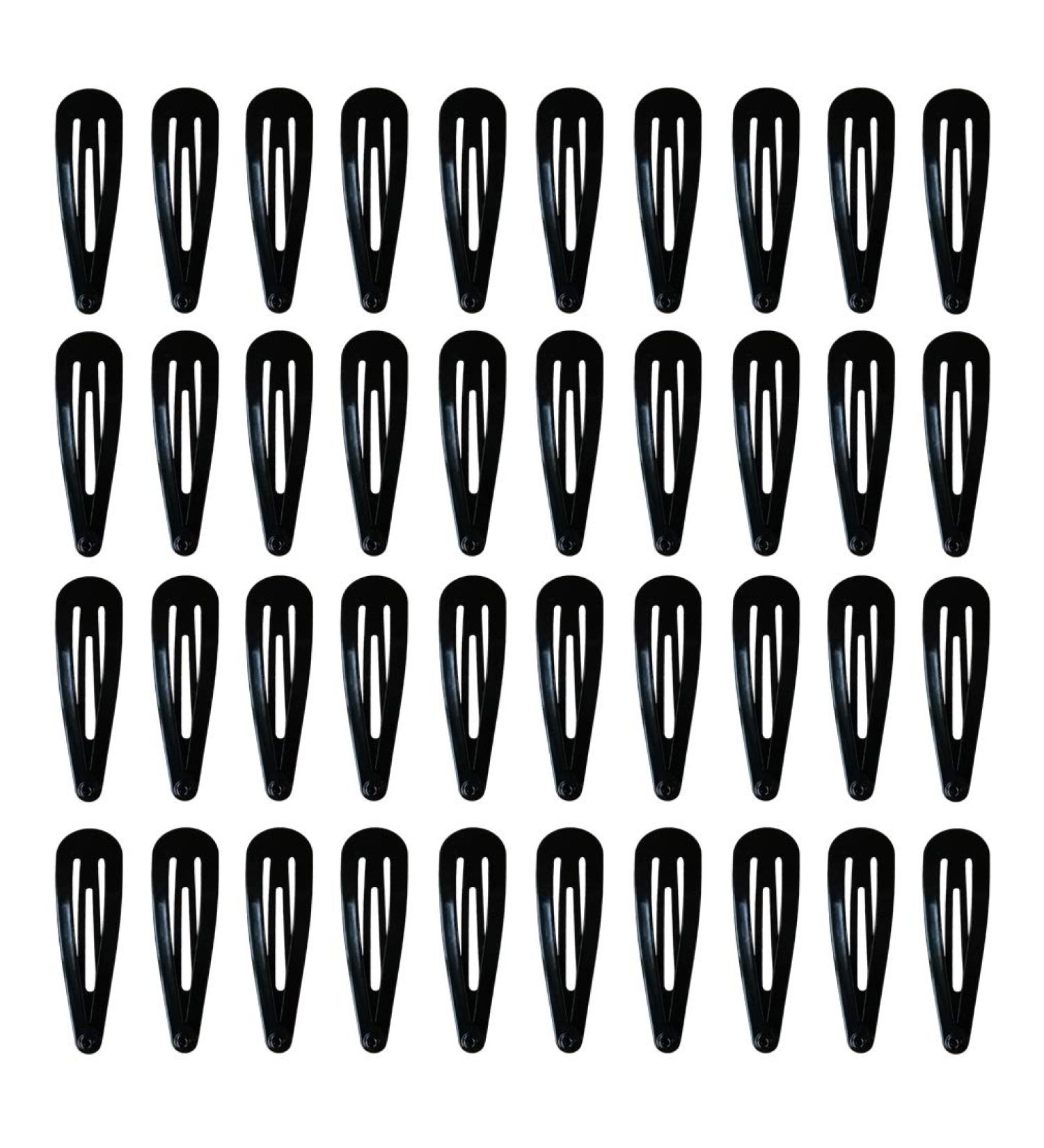 40 Pack Black 2 Inch Metal Snap Hair Clips for Women - Hair Accessories - Buy Online on GoSupps.com