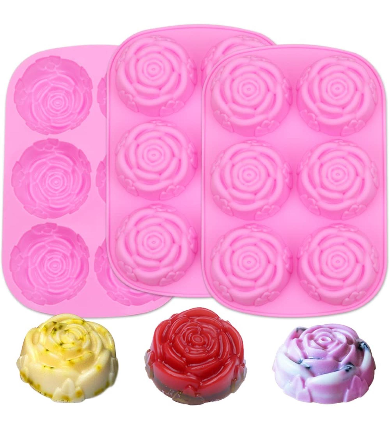 BAKER DEPOT 3 Pack Rose Silicone Mould - Handmade Soap, Flower Mousse Cake, Pudding Bakeware - DIY Valentine's Day Candle Tool - Buy Online on GoSupps.com