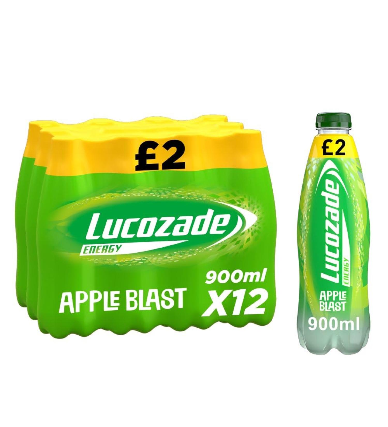 Lucozade Apple Blast 900ml Bottles (12)