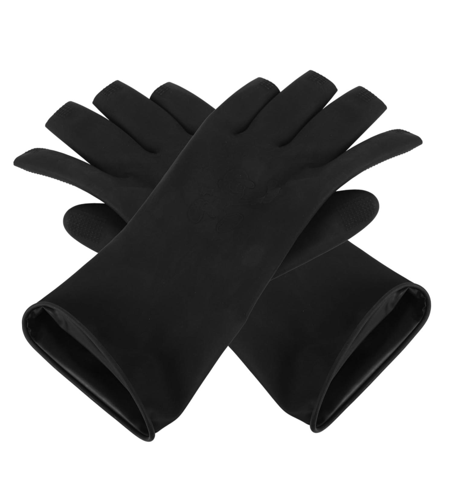 BIUDECO 1 Pair Waterproof Gloves Black Gloves Fashion Gloves Sleek Gloves Hair Care Gloves Fingerless Gloves Accessories for Gloves for Hair Dye Hair Washing Tools Hair Salon Gloves Rubber 24.50X13.00X0.10CM - Buy Online on GoSupps.com