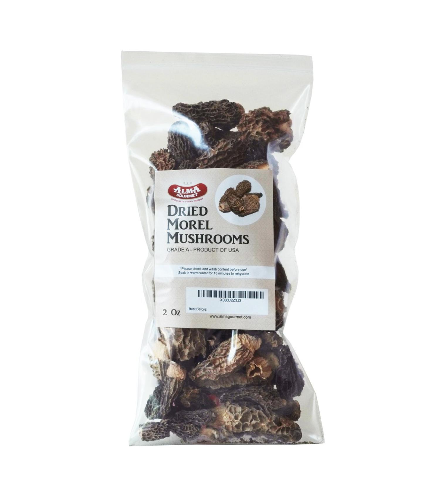 Alma Gourmet Wild Morel Mushrooms 2 oz - Whole Dried | Buy Online - Buy Online on GoSupps.com