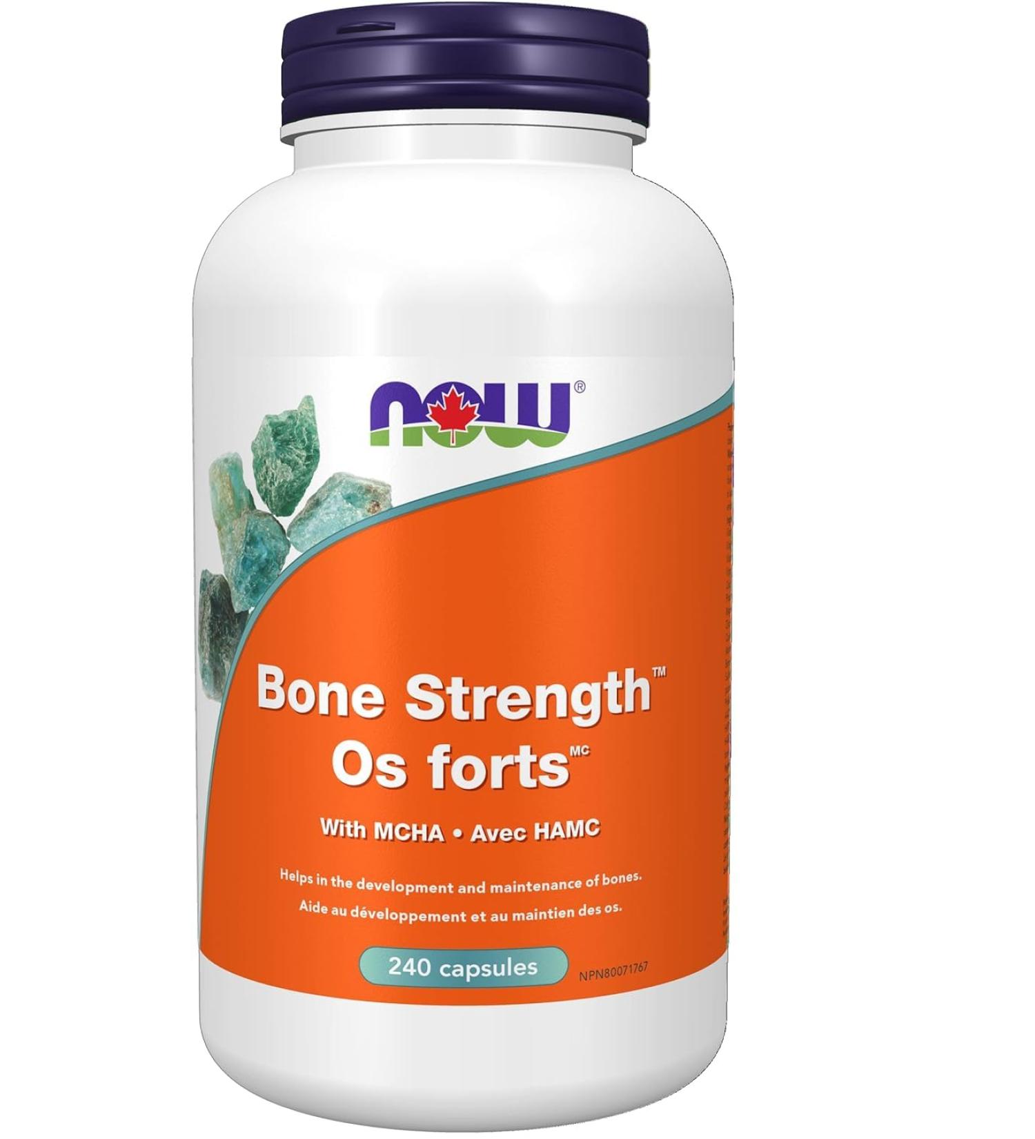 Now Foods Bone Strength (w/MCHA Vit K2 Boron +) 240cap - Buy Online on GoSupps.com