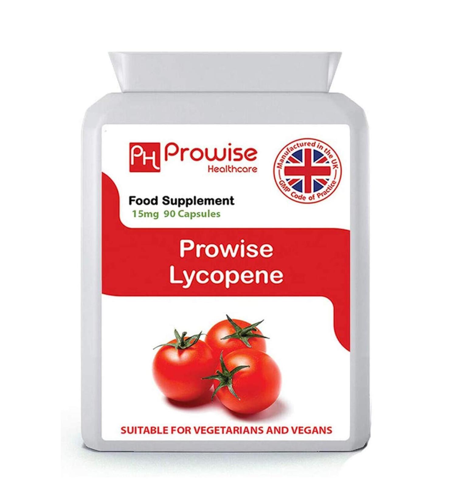 Lycopene 10% Beadlet 15mg 90 Capsules - UK Manufactured | Vegetarian & Vegan Friendly - Prowise Healthcare - Buy Online on GoSupps.com