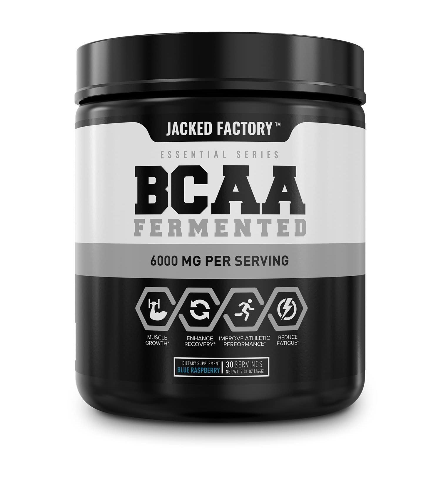 BCAA Powder (Fermented) - 6g Essential Amino Acid Supplement for Muscle Recovery, Strength, and Growth - Blue Raspberry (30 Servings) - Buy Online on GoSupps.com