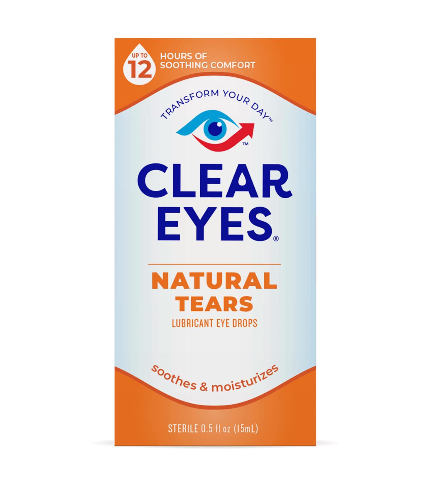 Clear Eyes Natural Tears Eye Drops 0.5 Fl Oz - Soothing Relief for Dry Eyes | International Shipping Available - Buy Online on GoSupps.com