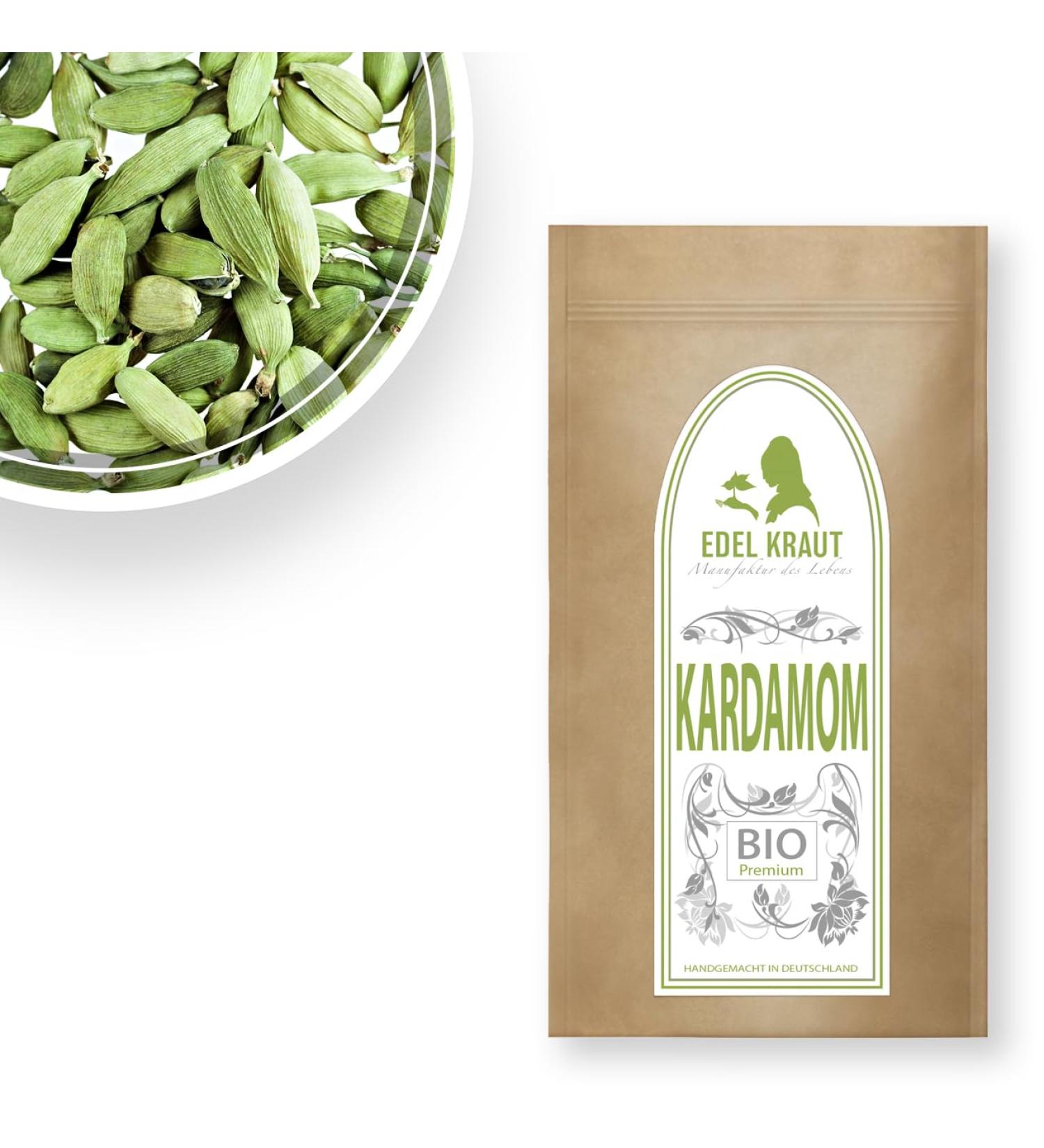 Organic Cardamom Capsules 500g - Premium Green Whole Spices | 100% Natural & Additive-Free - Noble Herb - Buy Online on GoSupps.com
