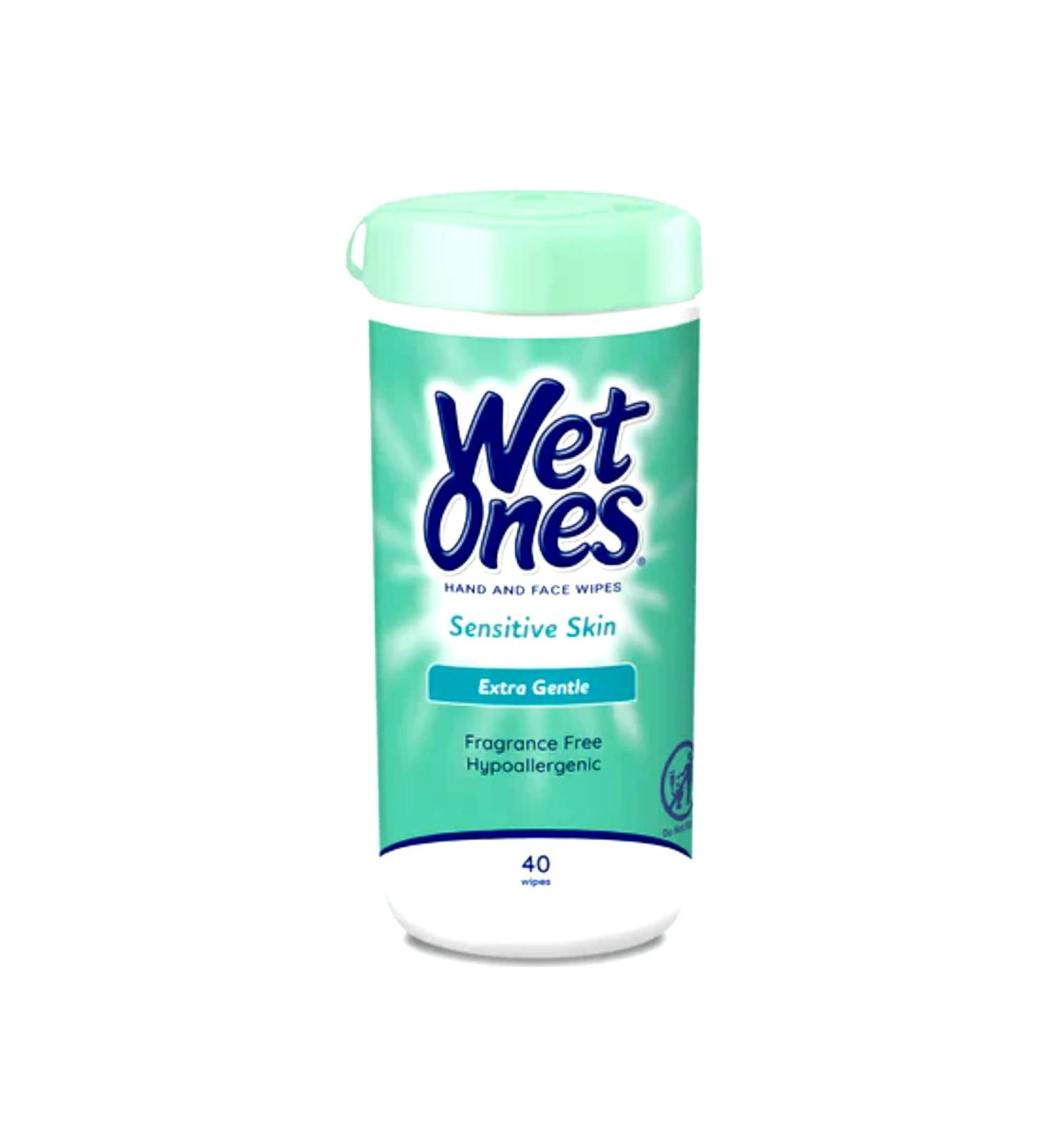 Wet Ones Sensitive Skin Hand Wipes - 40 Count Canister | Gentle Cleansing Wipes for Sensitive Hands - Buy Online on GoSupps.com