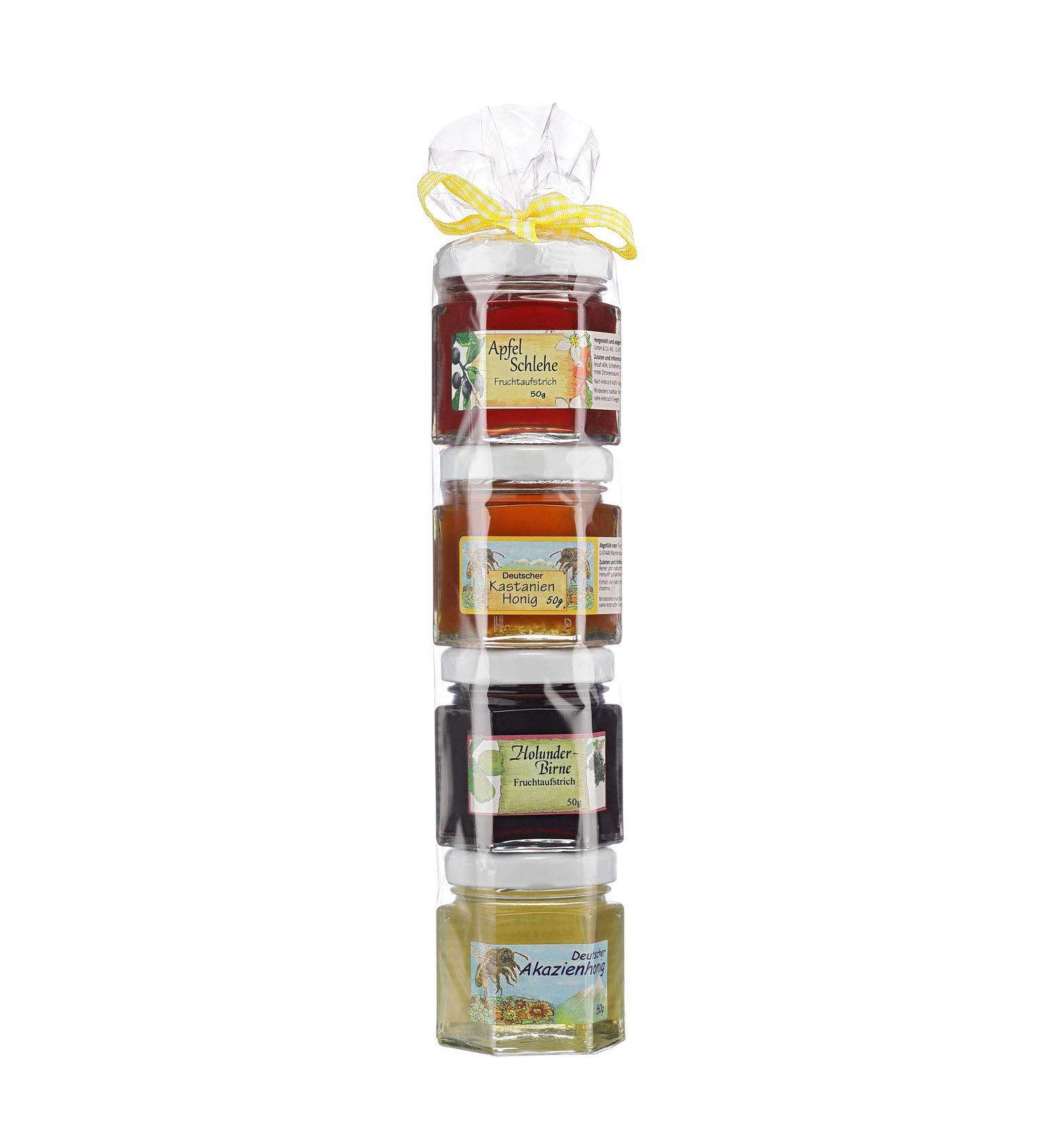 Allg u Fruit Spreads & Honey Gift Set - 4 x 50g Homemade Delights | Perfect Gift for Fruit Spread & Honey Lovers - International Shipping Available - Buy Online on GoSupps.com