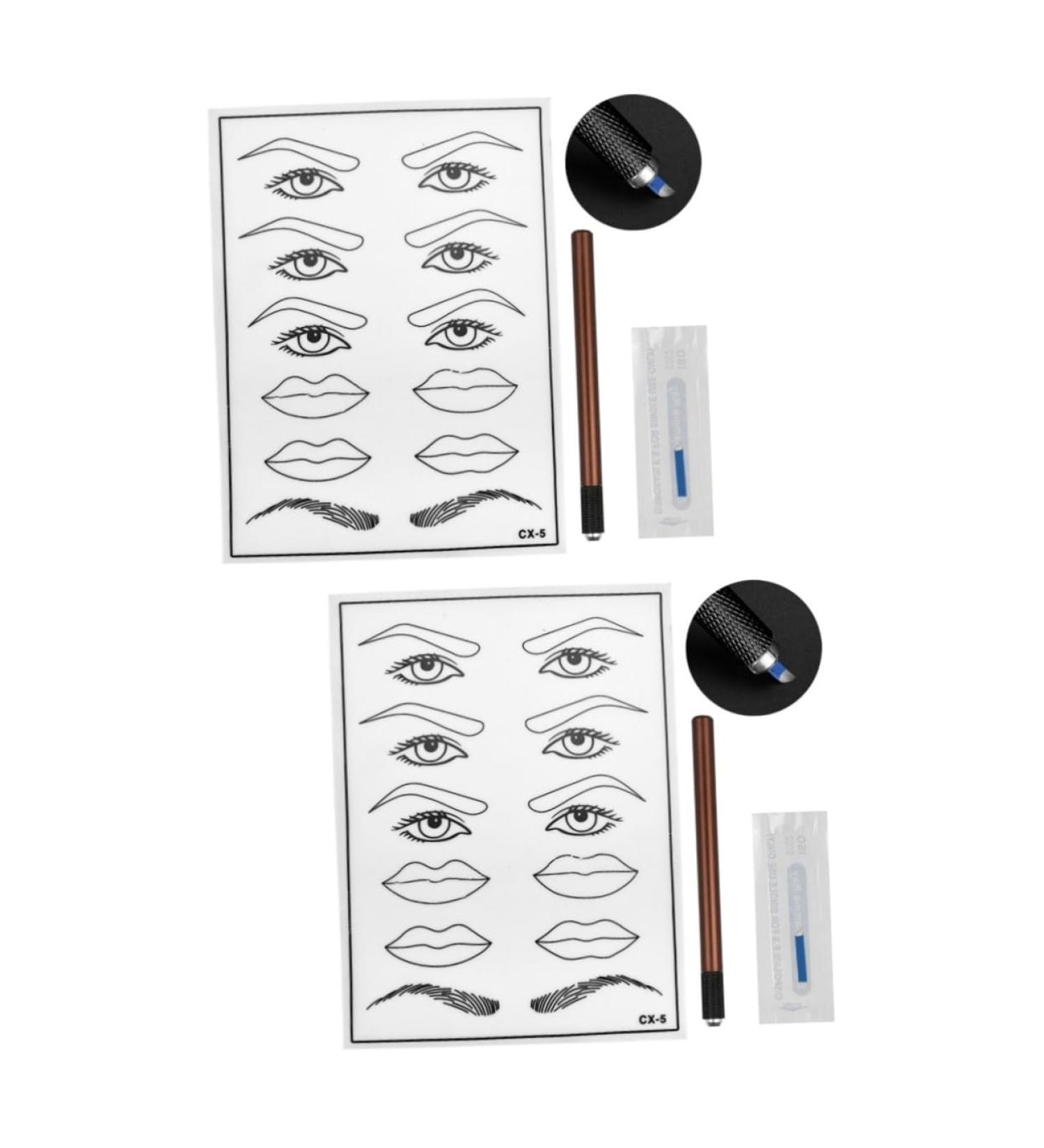 Beavorty 2pcs Microblading Pen Mouth End and White Single Eyebrow Semi-permanent Eye Kit Skin - Buy Online on GoSupps.com