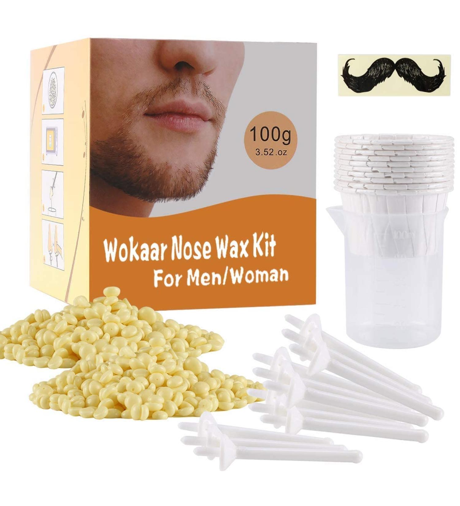 Nose Wax 100g Kit for Men & Women | Easy, Quick & Painless Hair Removal with 30 Safe Tip Applicators | Long-Lasting Results (15-20 Uses) - Buy Online on GoSupps.com