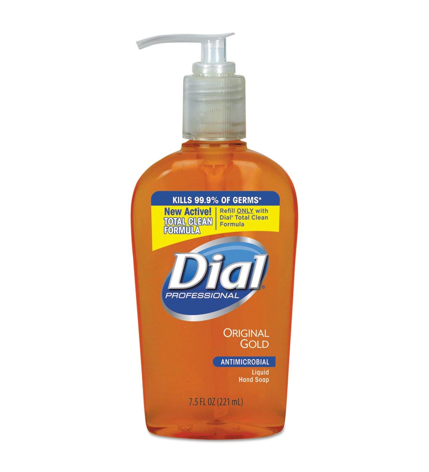 Dial Professional 84014CT Antimicrobial Liquid Soap Pump 7-1/2 oz. 12/CT Orig Gold