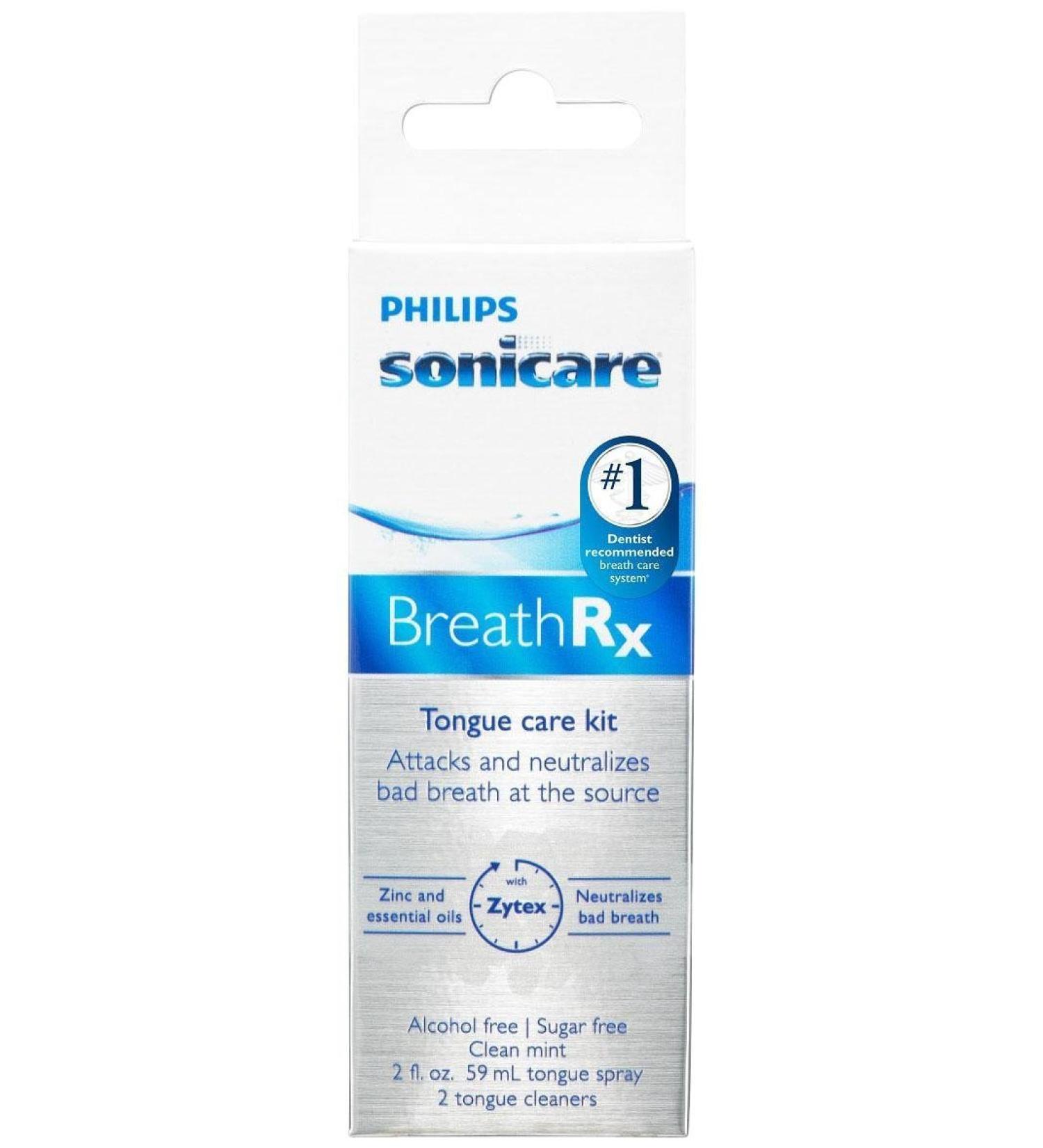 Philips Sonicare BreathRx Daily Tongue Care Kit - DIS359/03 (2oz Bottle + 2 Tongue Cleaners) - Buy Online on GoSupps.com
